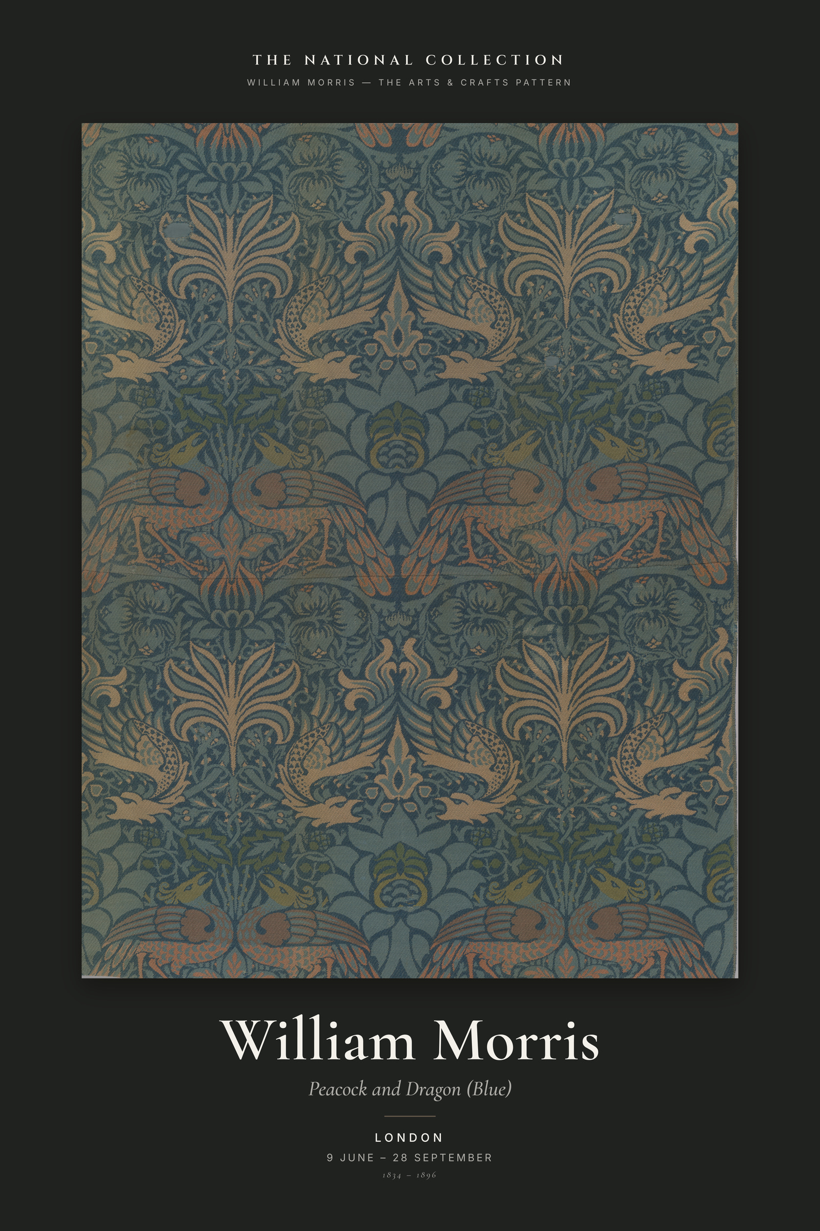 Peacock and Dragon (Blue) — Exhibition Poster