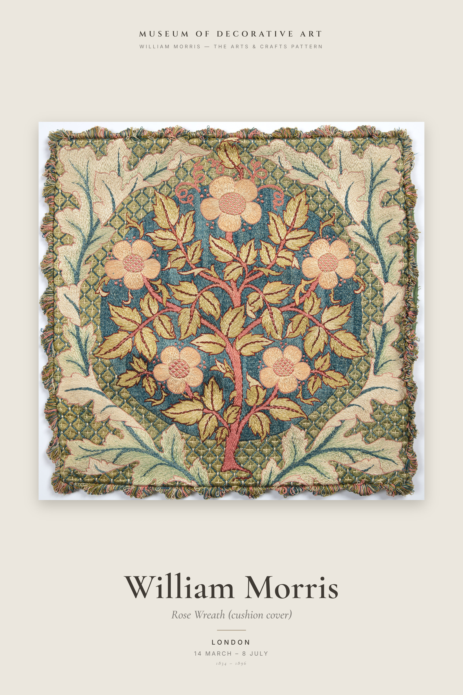 Rose Wreath (cushion cover) — Exhibition Poster