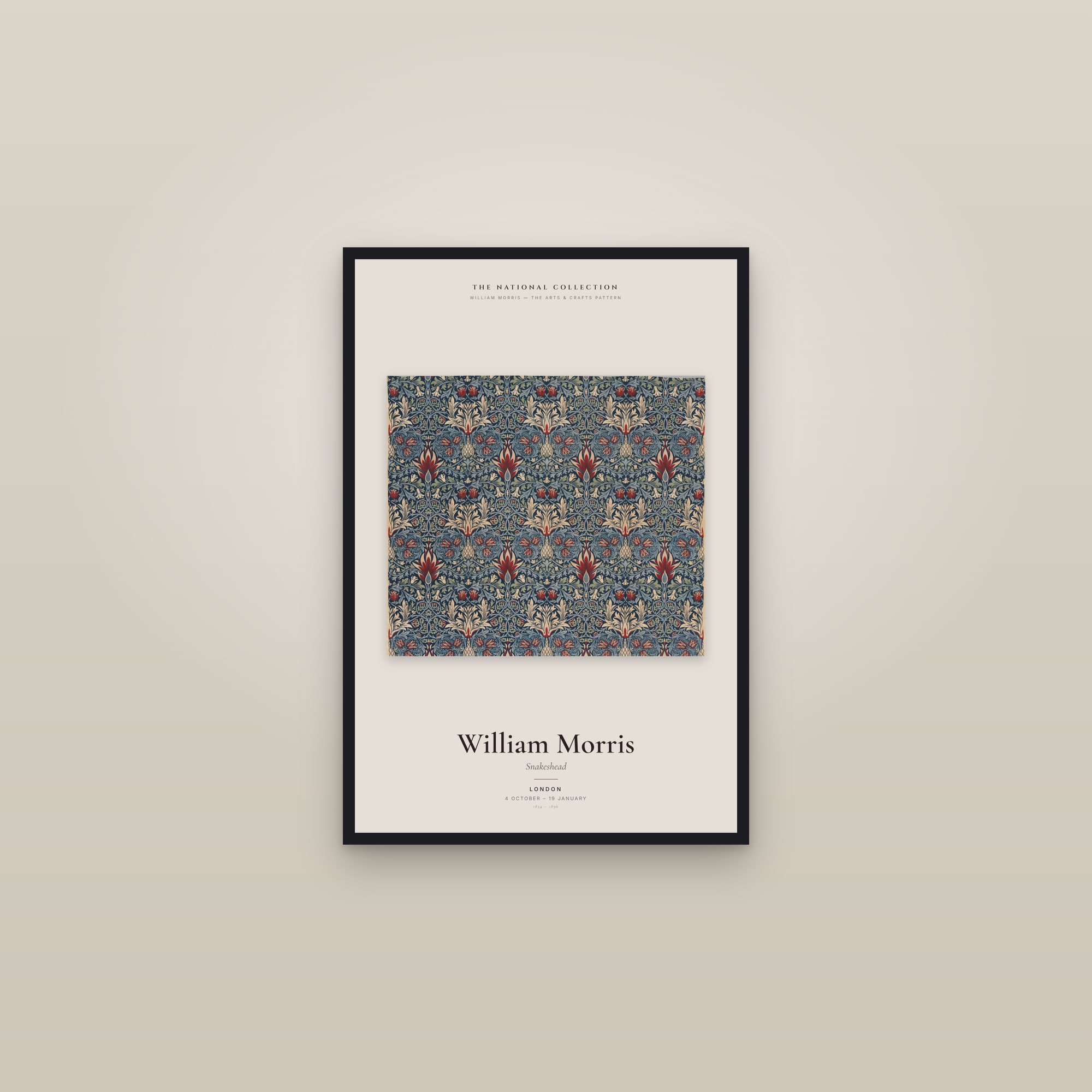 Snakeshead — Exhibition Poster — framed in a gallery setting