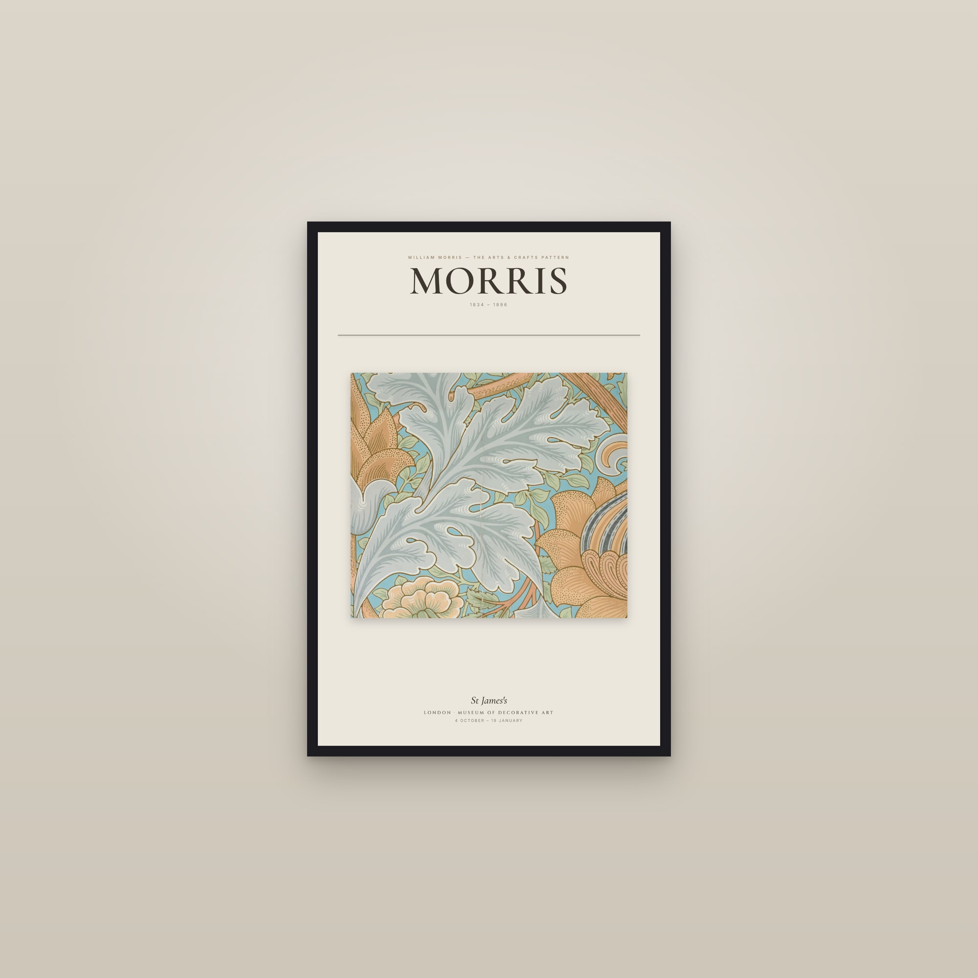 St James's — Exhibition Poster — framed in a gallery setting