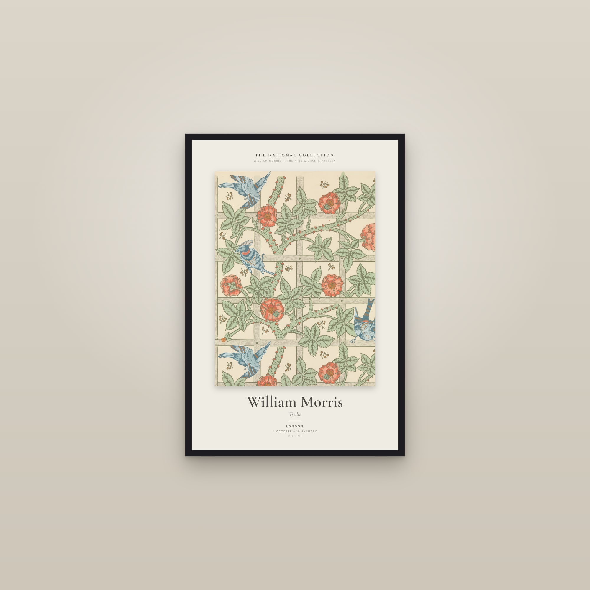 Trellis — Exhibition Poster — framed in a gallery setting