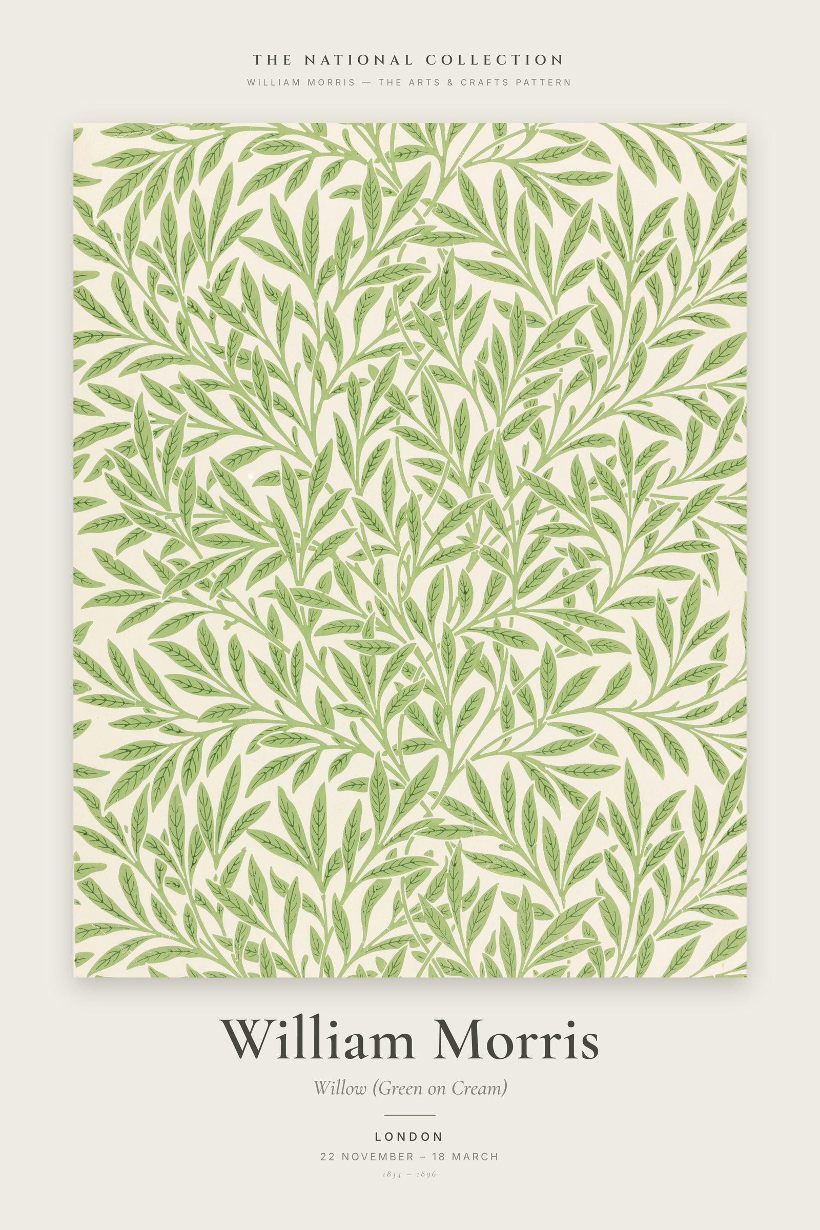 Willow (Green on Cream) — Exhibition Poster