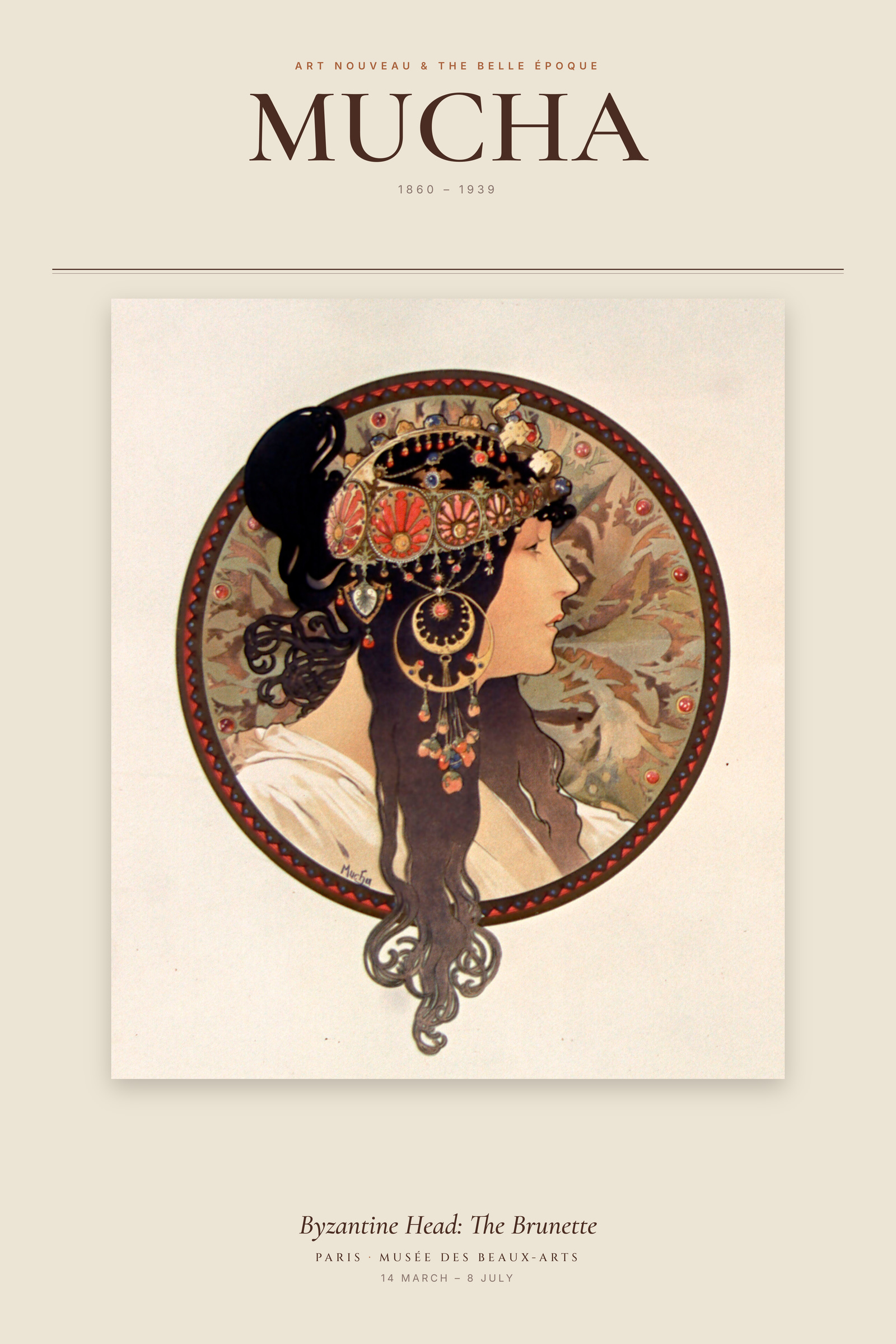 Byzantine Head: The Brunette — Exhibition Poster