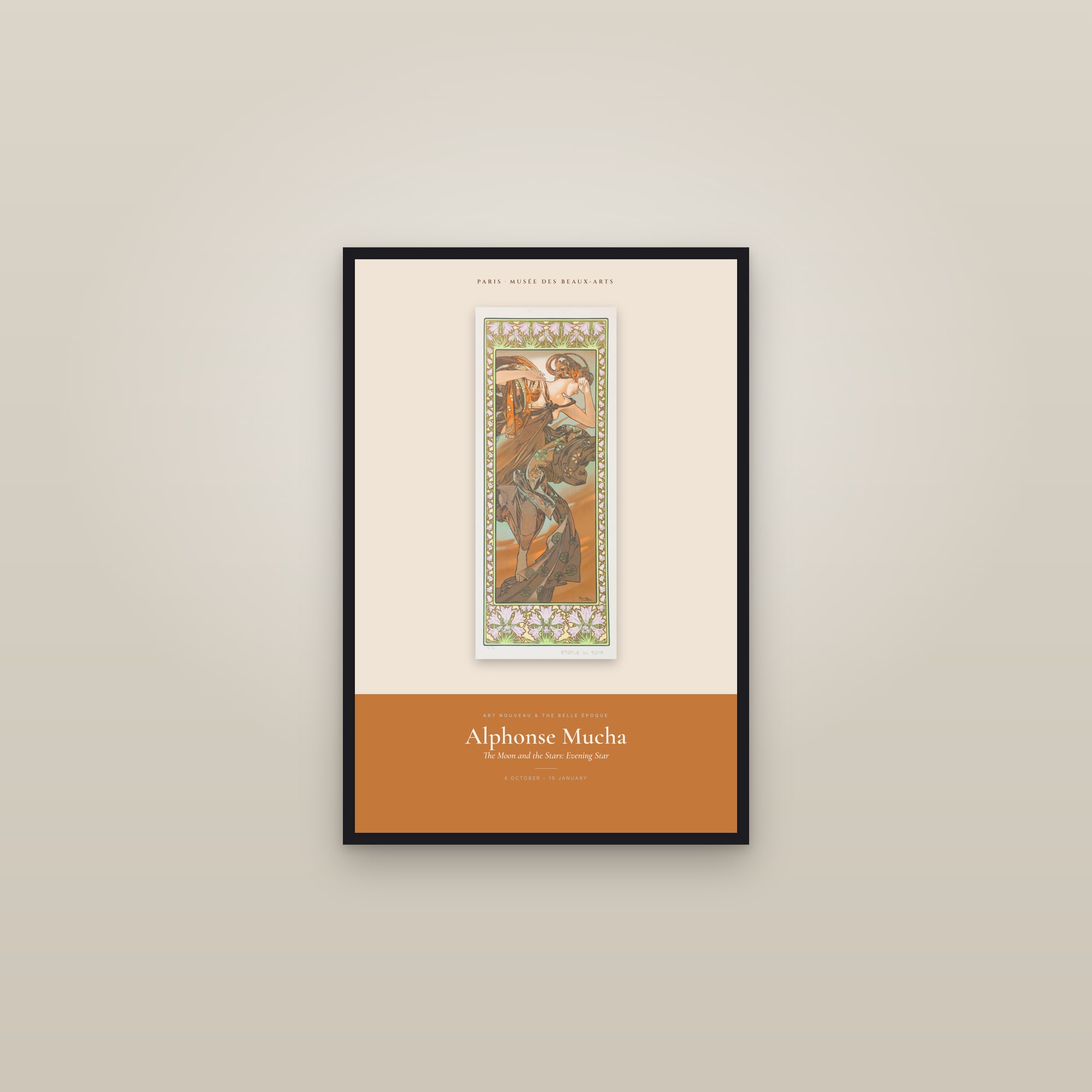 The Moon and the Stars: Evening Star — Exhibition Poster — framed in a gallery setting