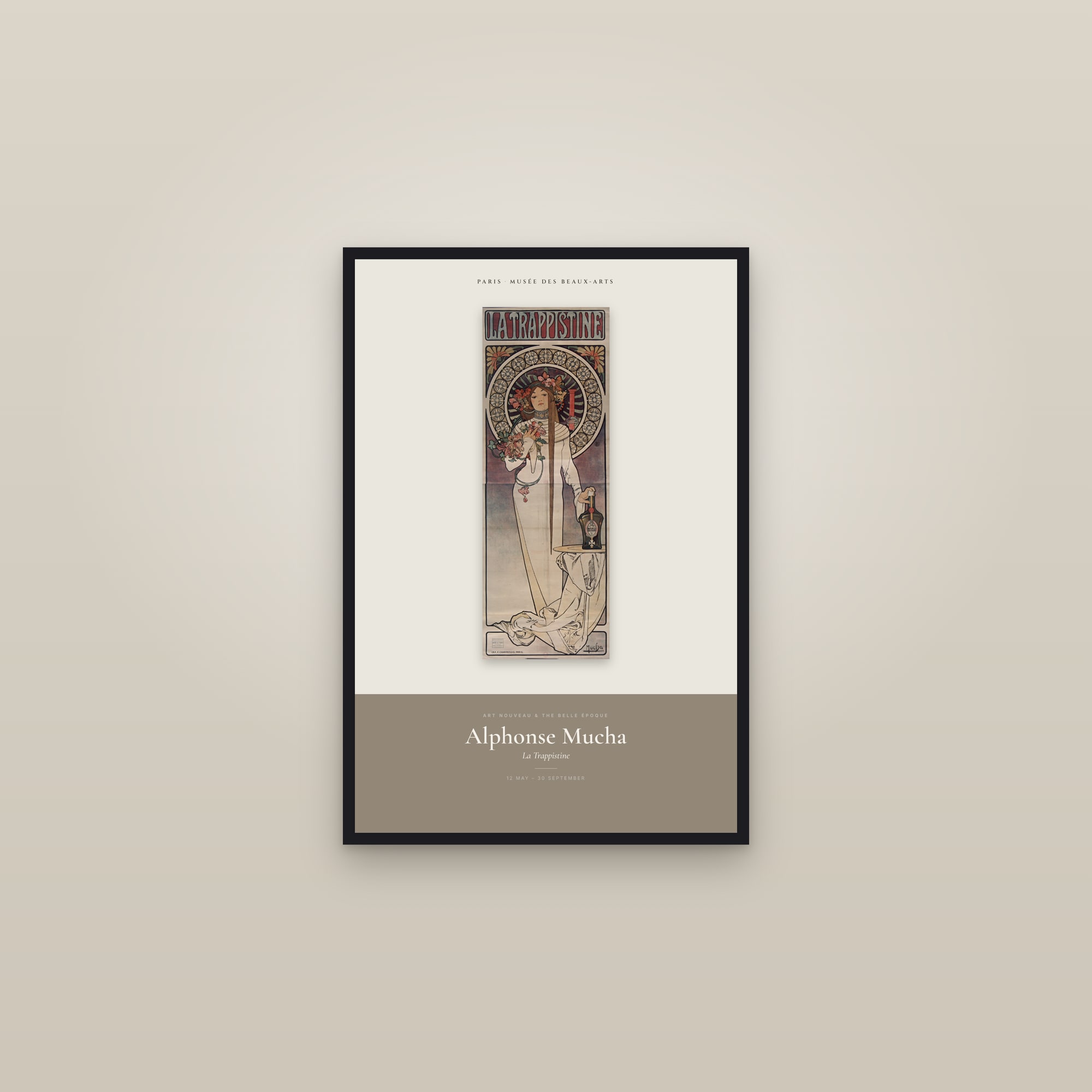 La Trappistine — Exhibition Poster — framed in a gallery setting