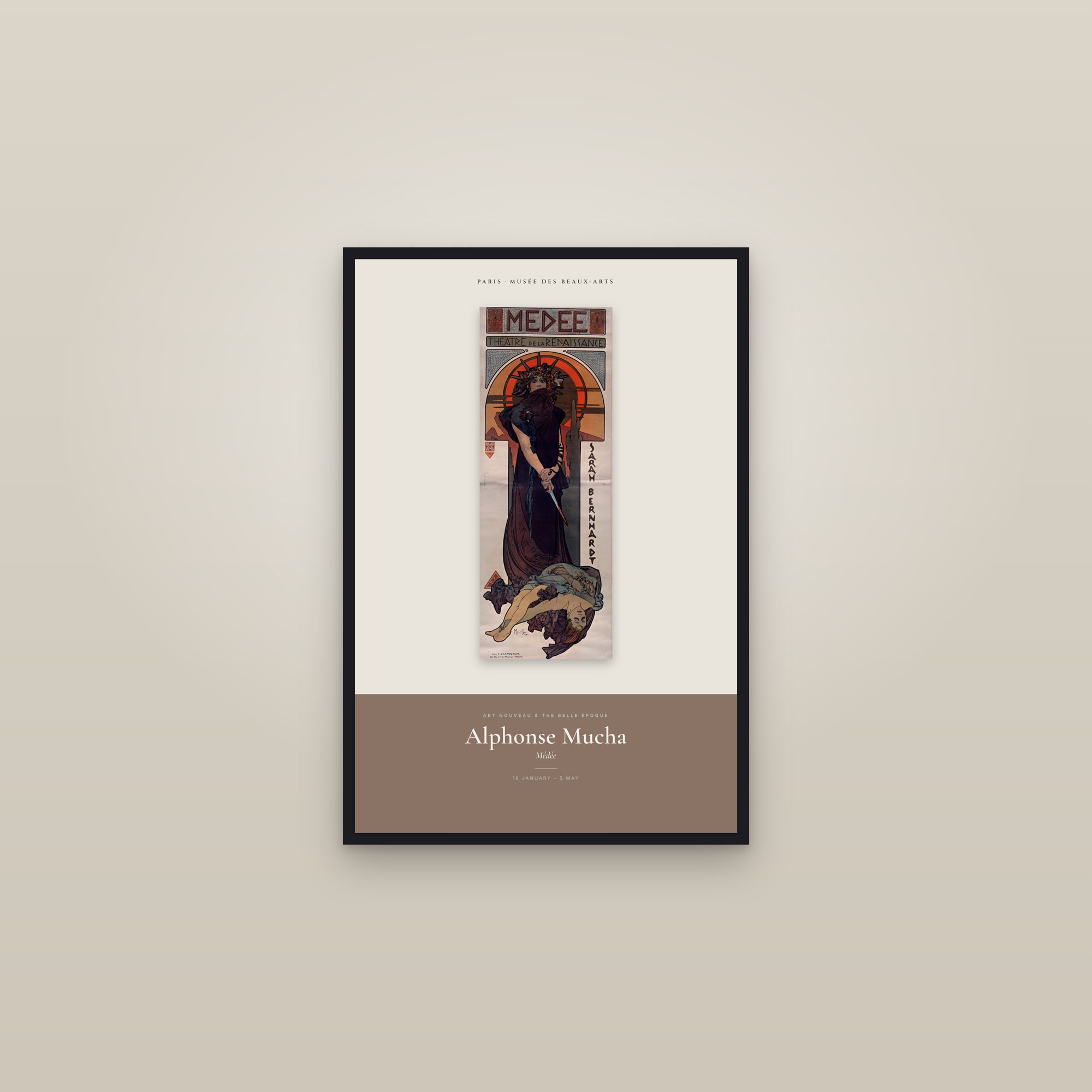 Médée — Exhibition Poster — framed in a gallery setting