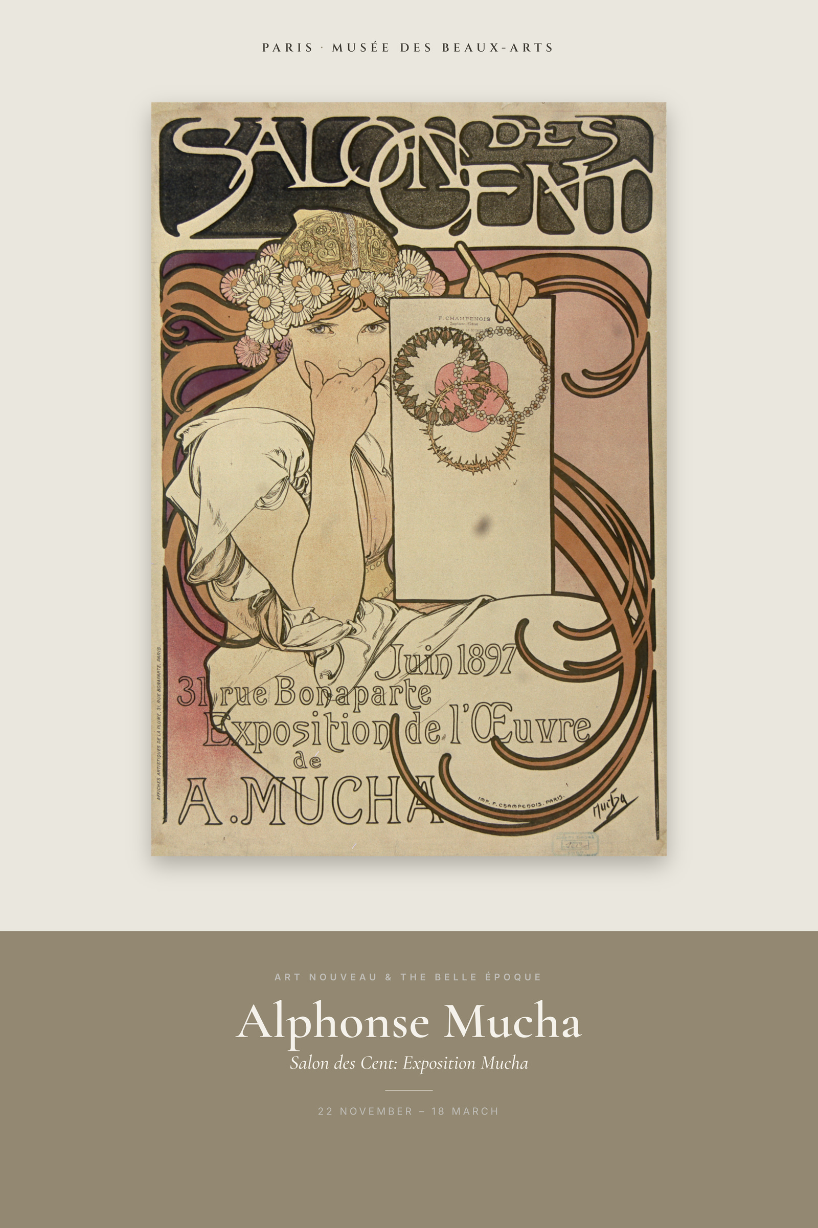 Salon des Cent: Exposition Mucha — Exhibition Poster