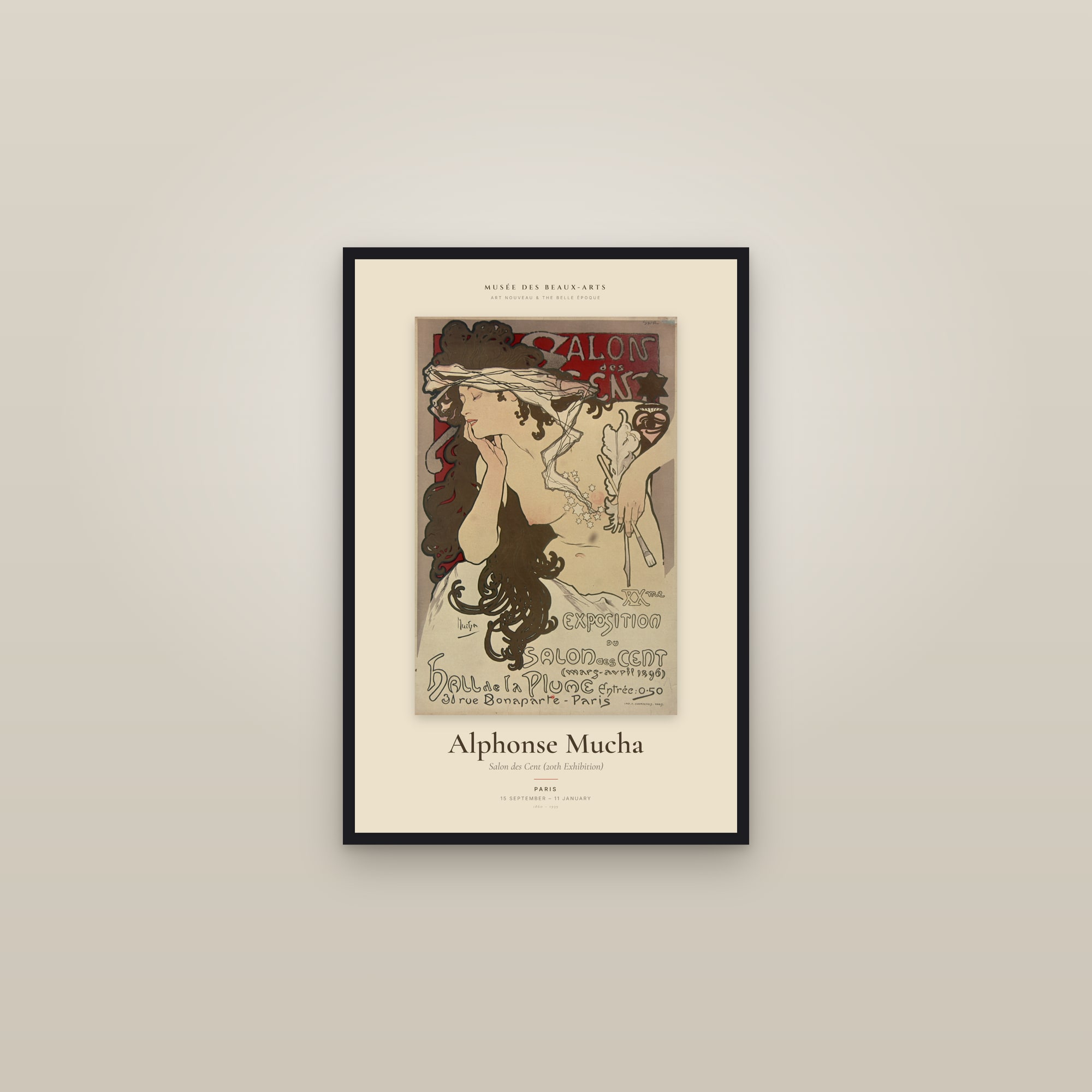 Salon des Cent (20th Exhibition) — Exhibition Poster — framed in a gallery setting