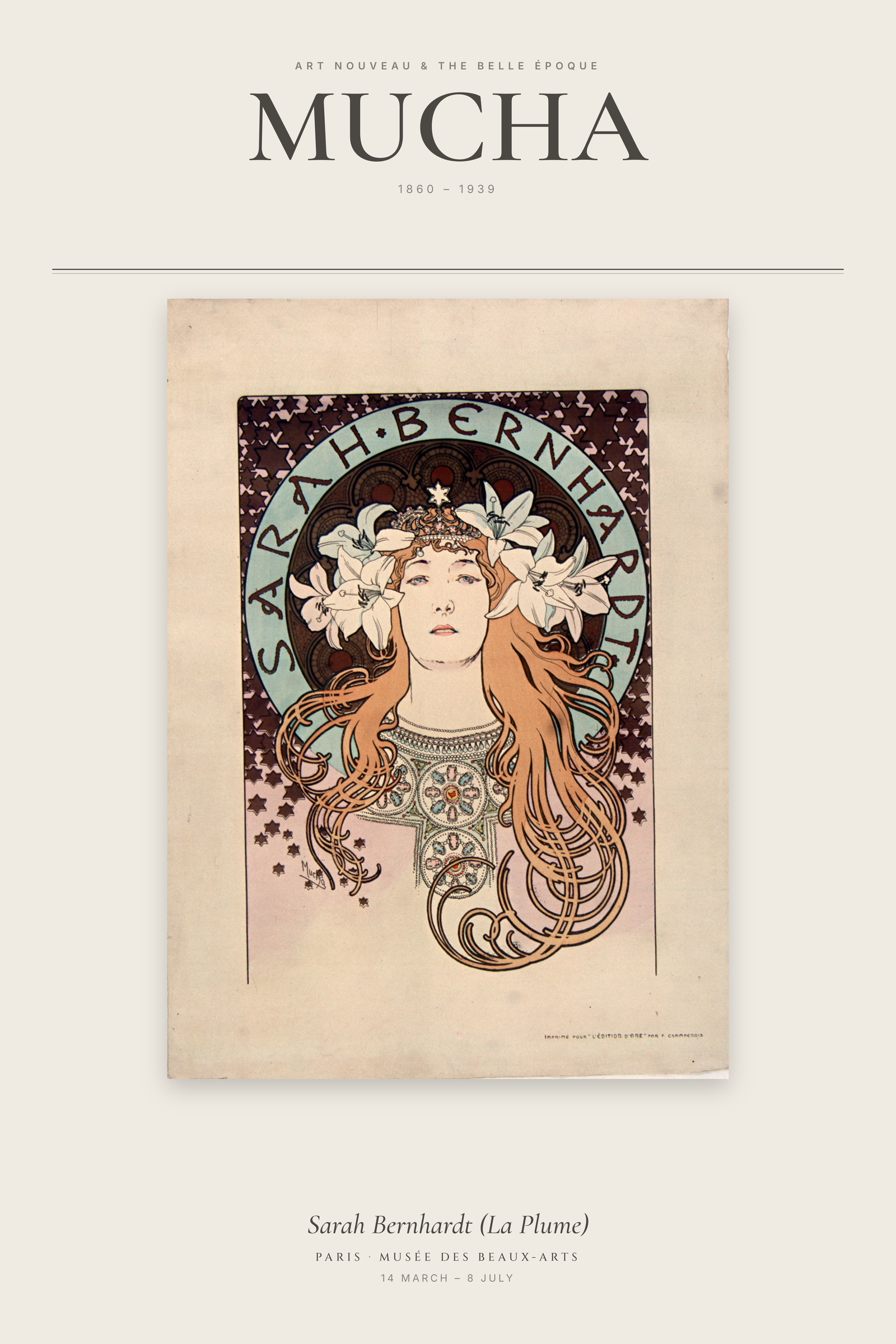 Sarah Bernhardt (La Plume) — Exhibition Poster