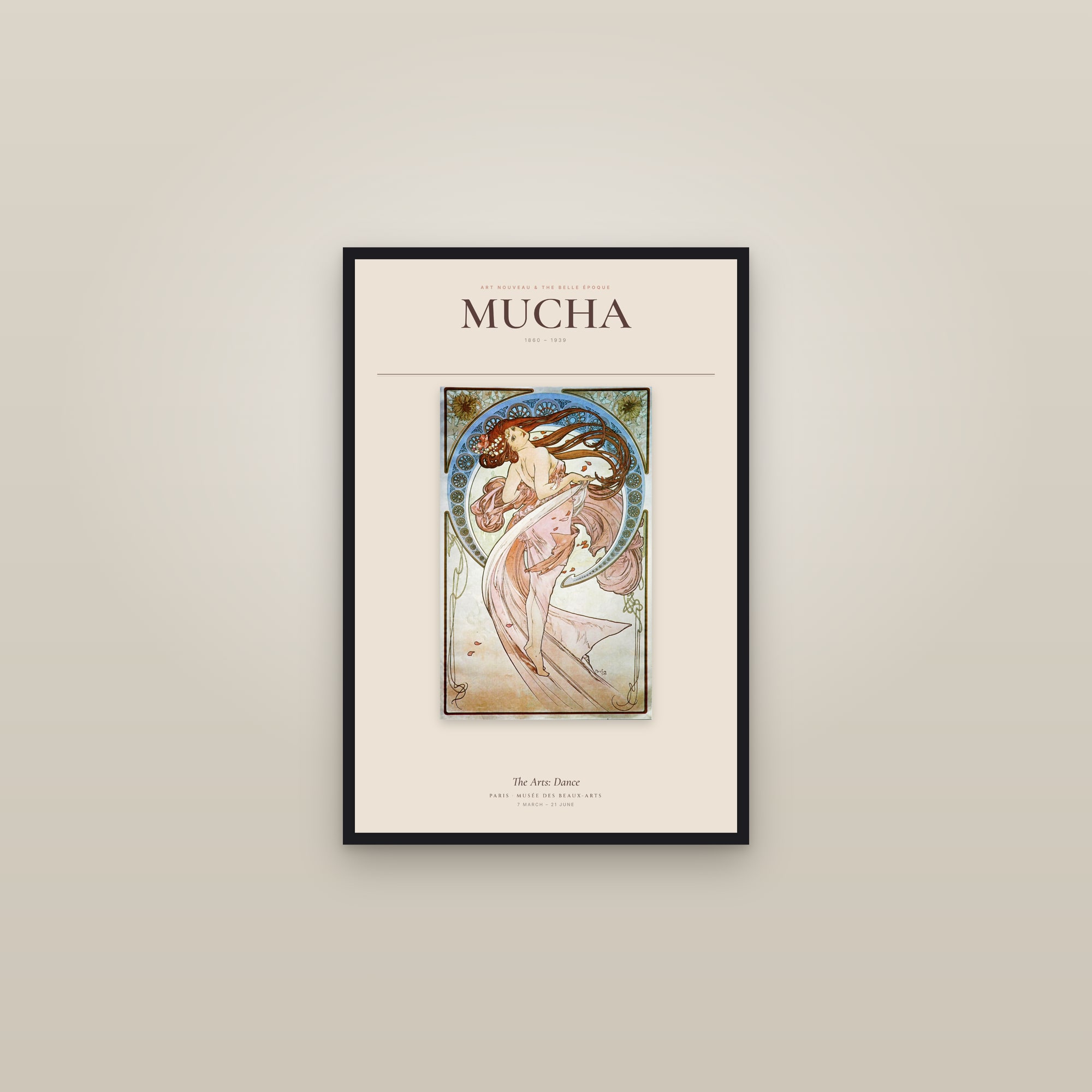 The Arts: Dance — Exhibition Poster — framed in a gallery setting