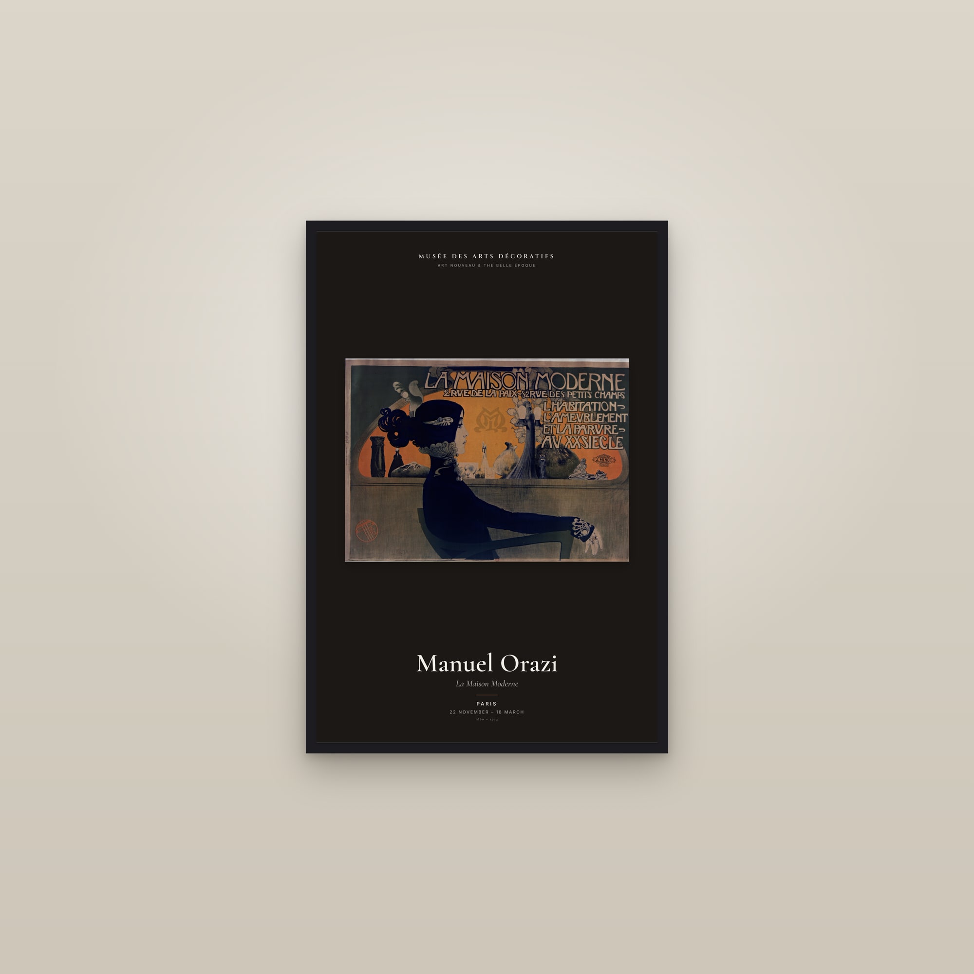 La Maison Moderne — Exhibition Poster — framed in a gallery setting