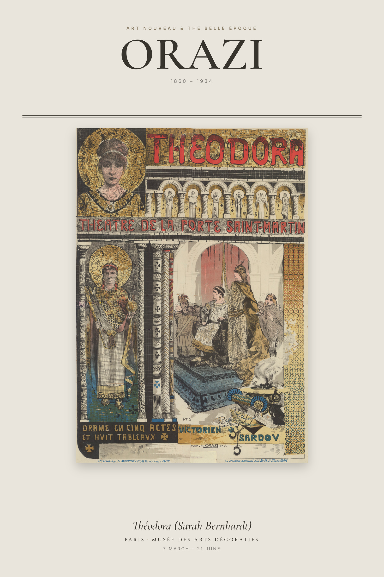 Théodora (Sarah Bernhardt) — Exhibition Poster