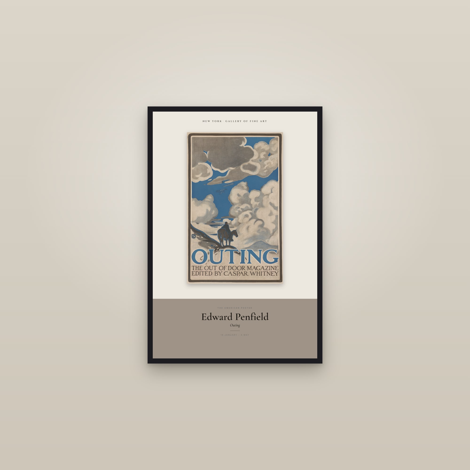 Outing — Exhibition Poster — framed in a gallery setting