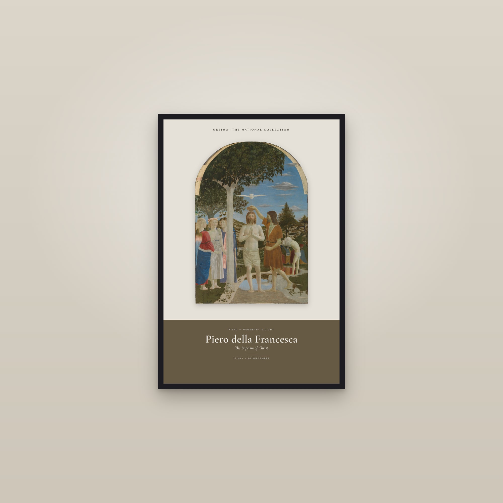 The Baptism of Christ — Exhibition Poster — framed in a gallery setting