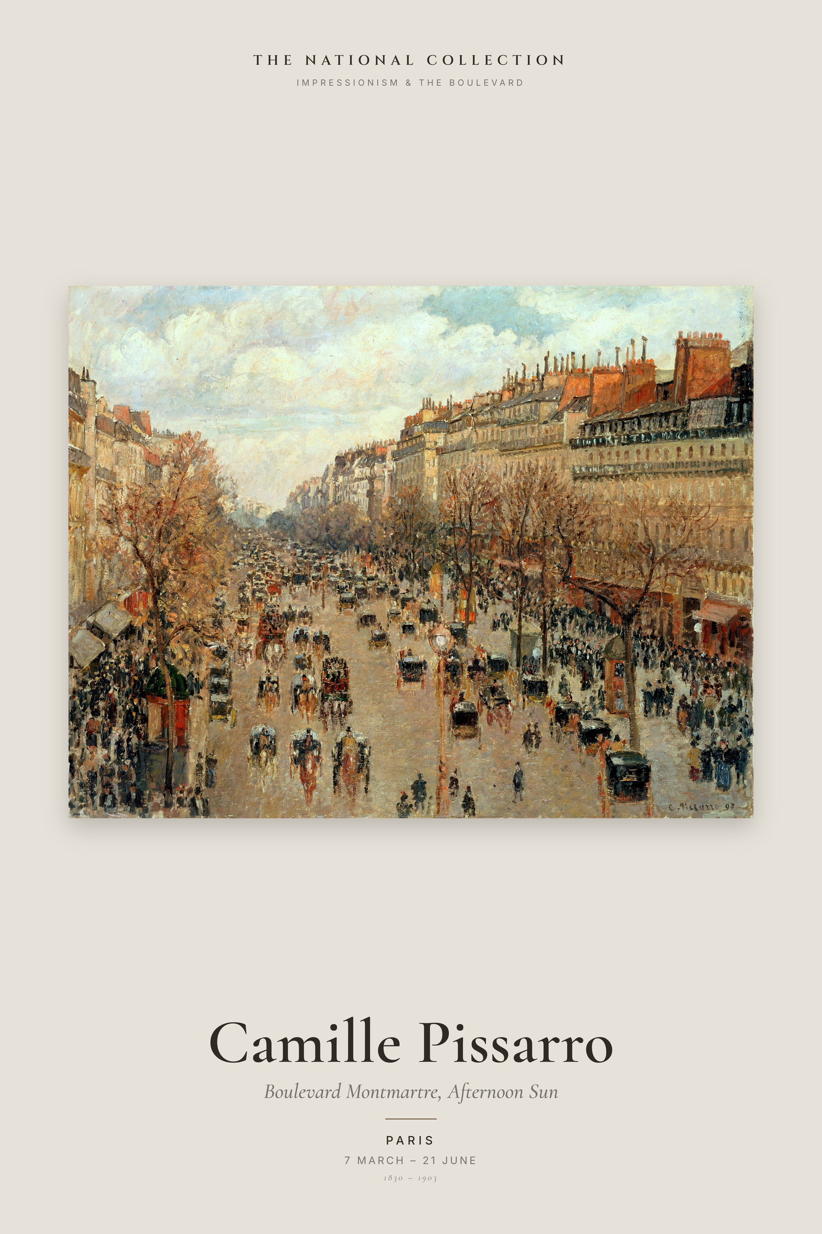 Boulevard Montmartre, Afternoon Sun — Exhibition Poster