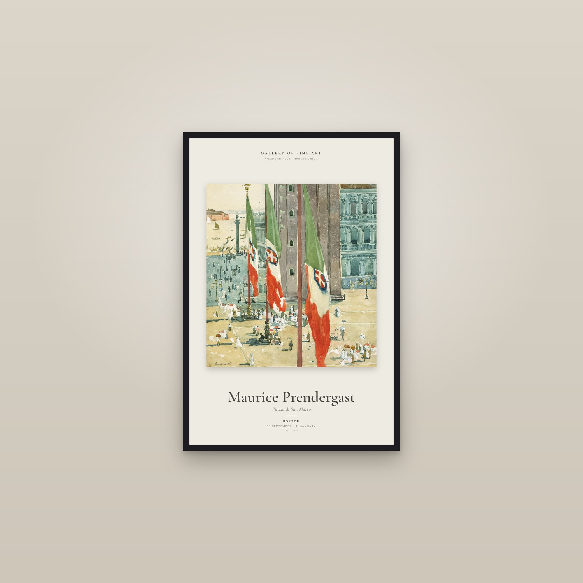 Piazza di San Marco — Exhibition Poster — framed in a gallery setting
