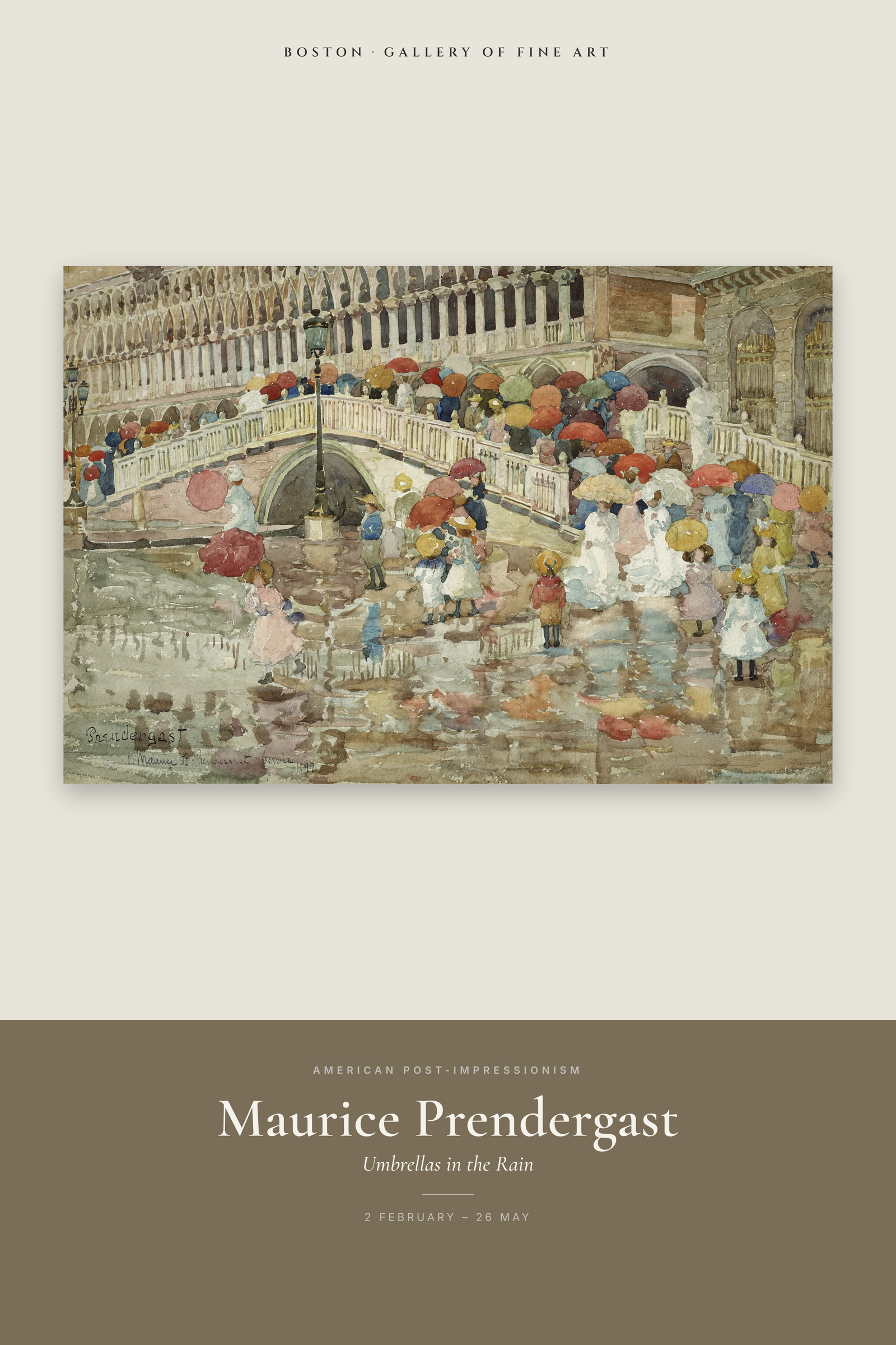 Umbrellas in the Rain — Exhibition Poster