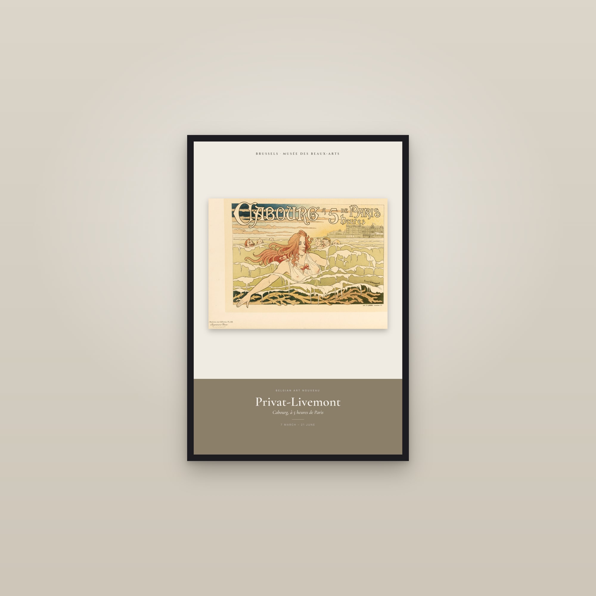Cabourg, à 5 heures de Paris — Exhibition Poster — framed in a gallery setting