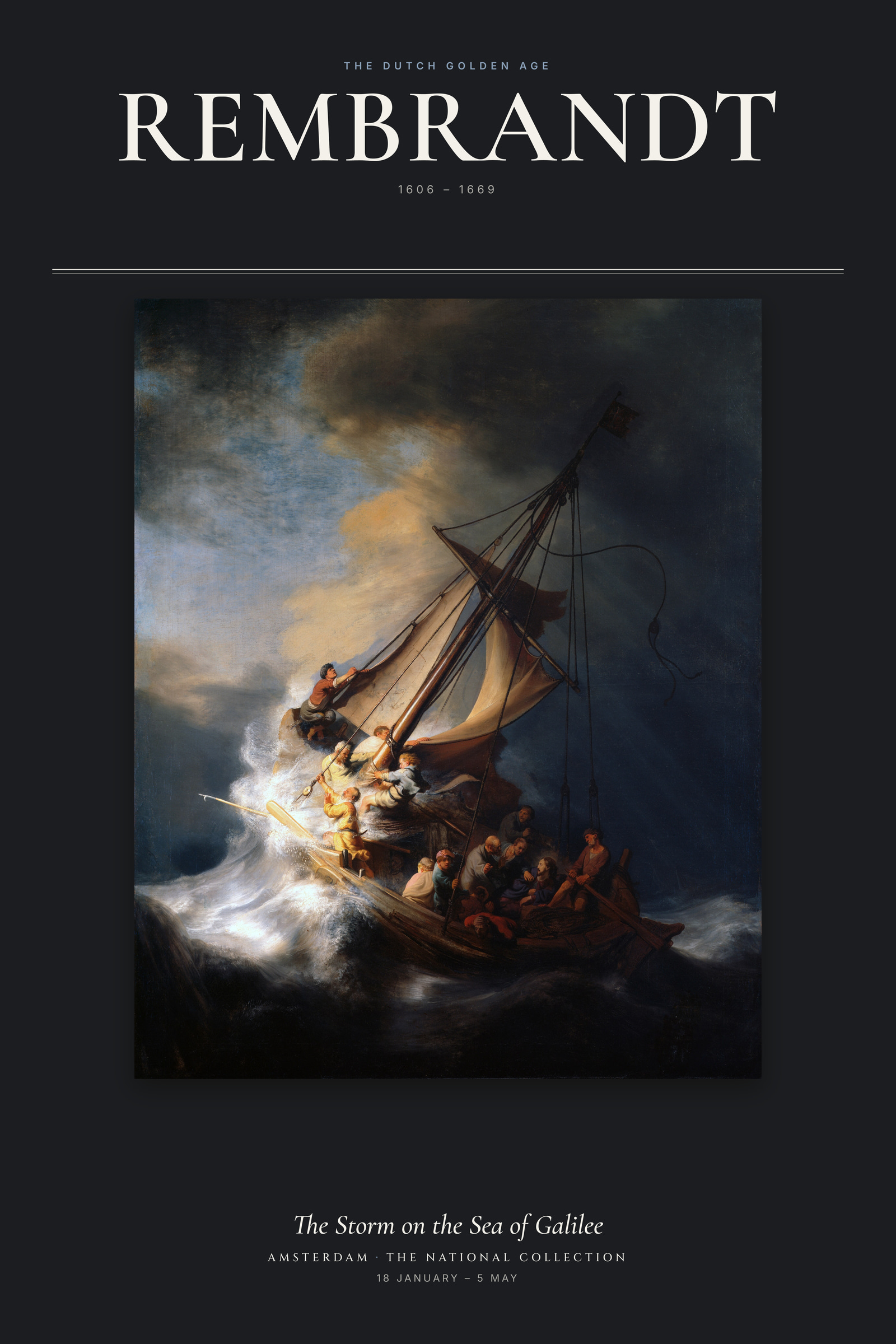The Storm on the Sea of Galilee — Exhibition Poster