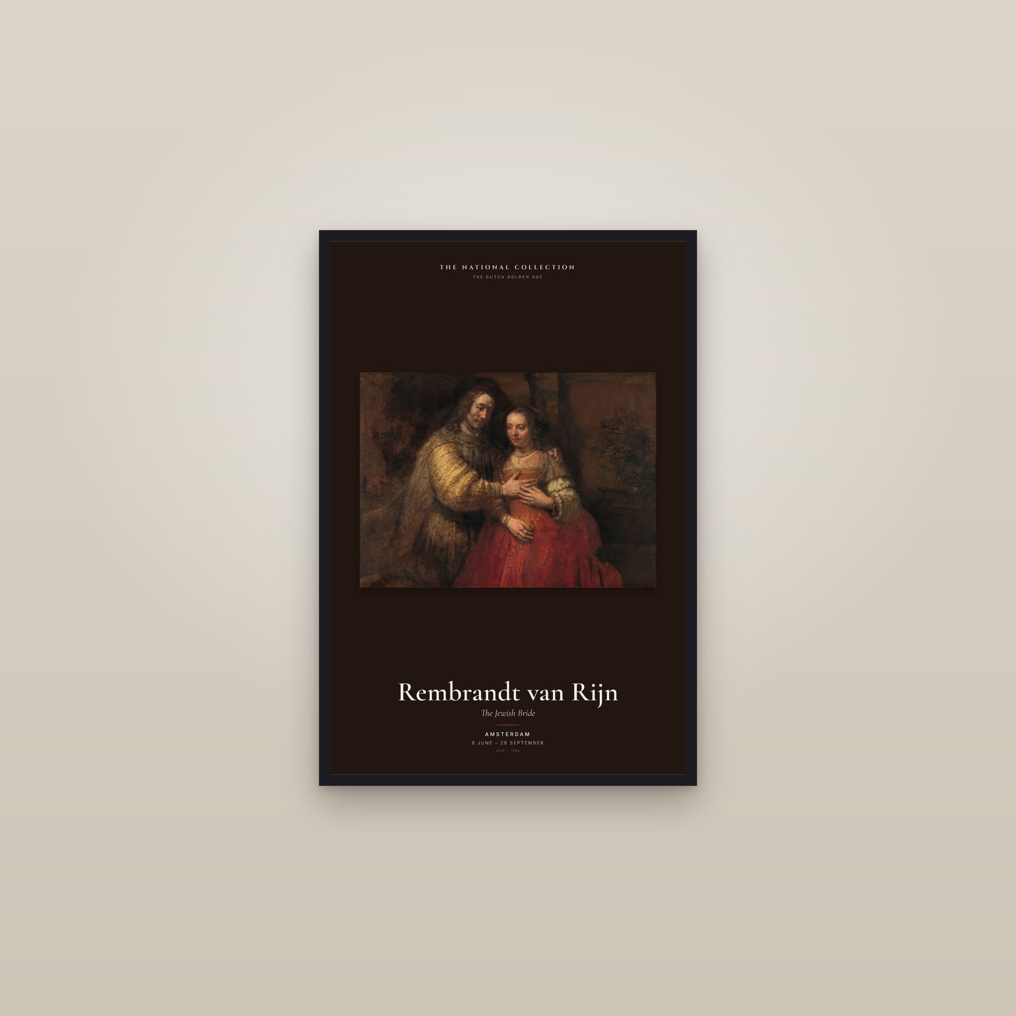 The Jewish Bride — Exhibition Poster — framed in a gallery setting