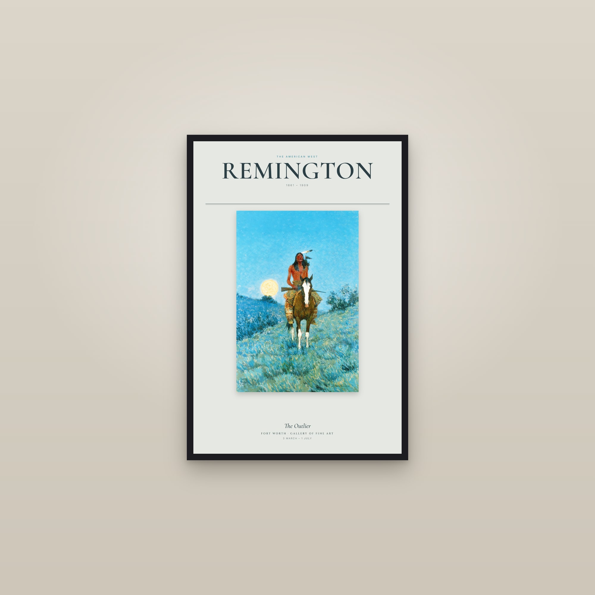 The Outlier — Exhibition Poster — framed in a gallery setting