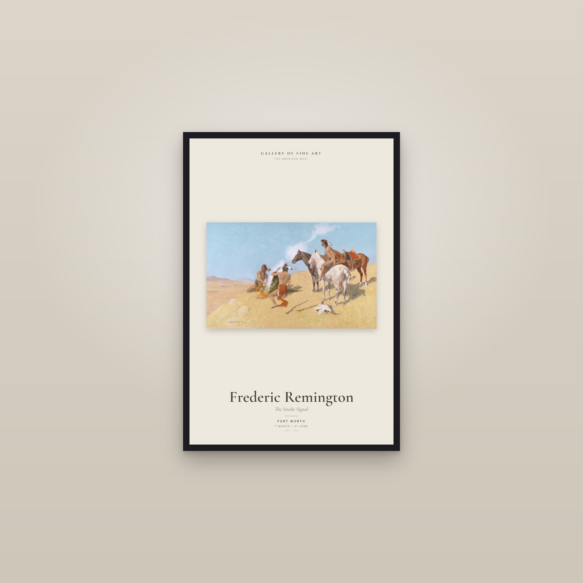 The Smoke Signal — Exhibition Poster — framed in a gallery setting