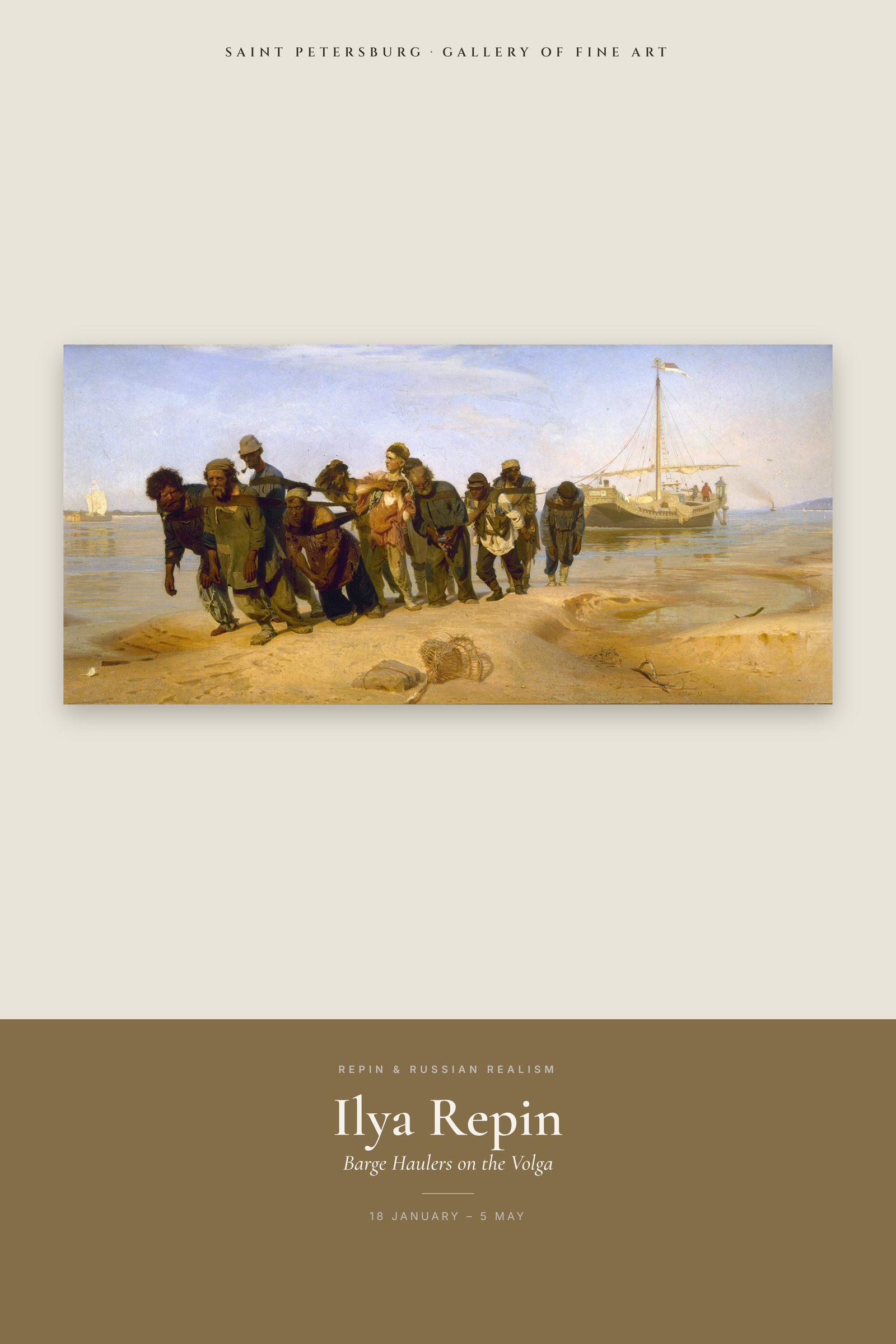 Barge Haulers on the Volga — Exhibition Poster