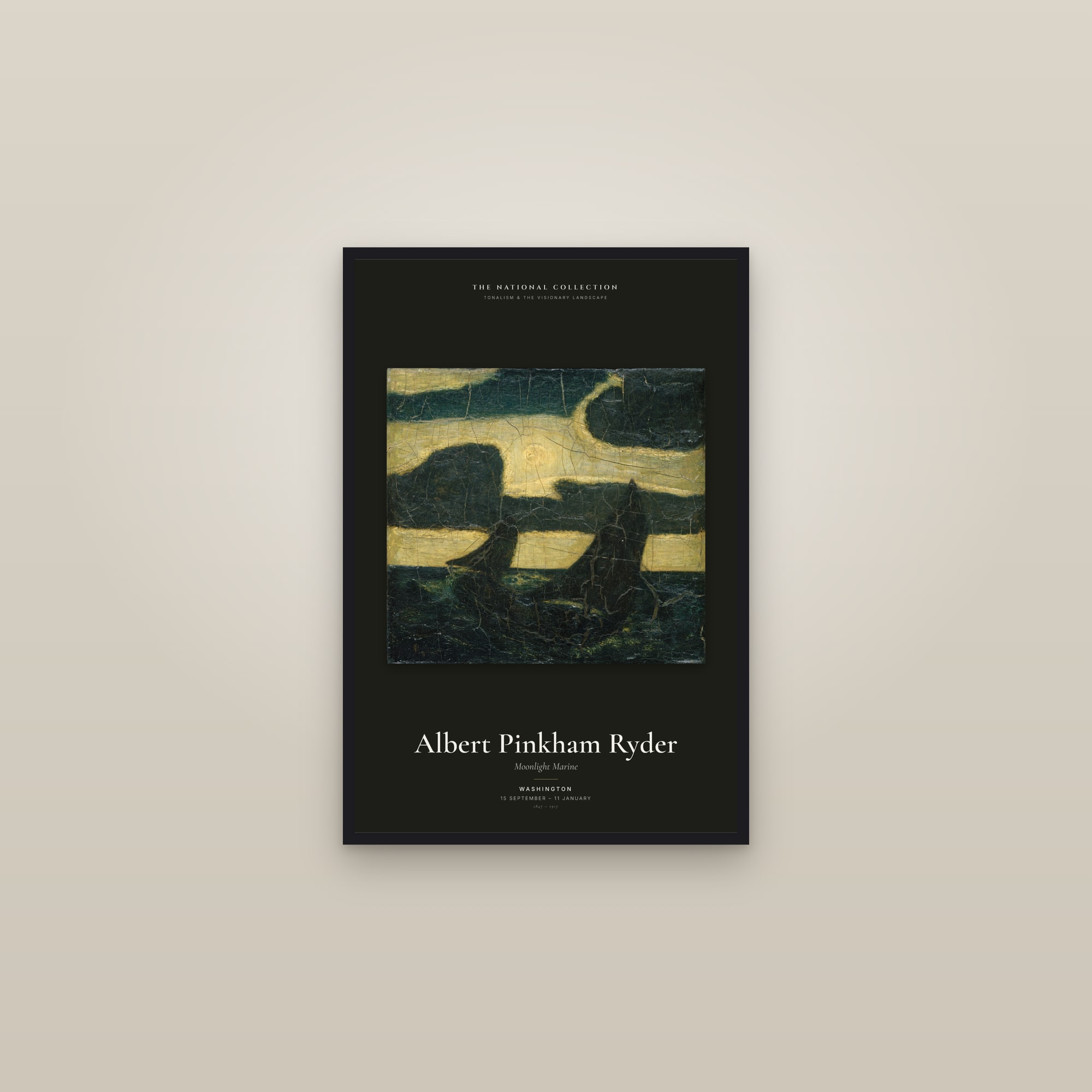 Moonlight Marine — Exhibition Poster — framed in a gallery setting