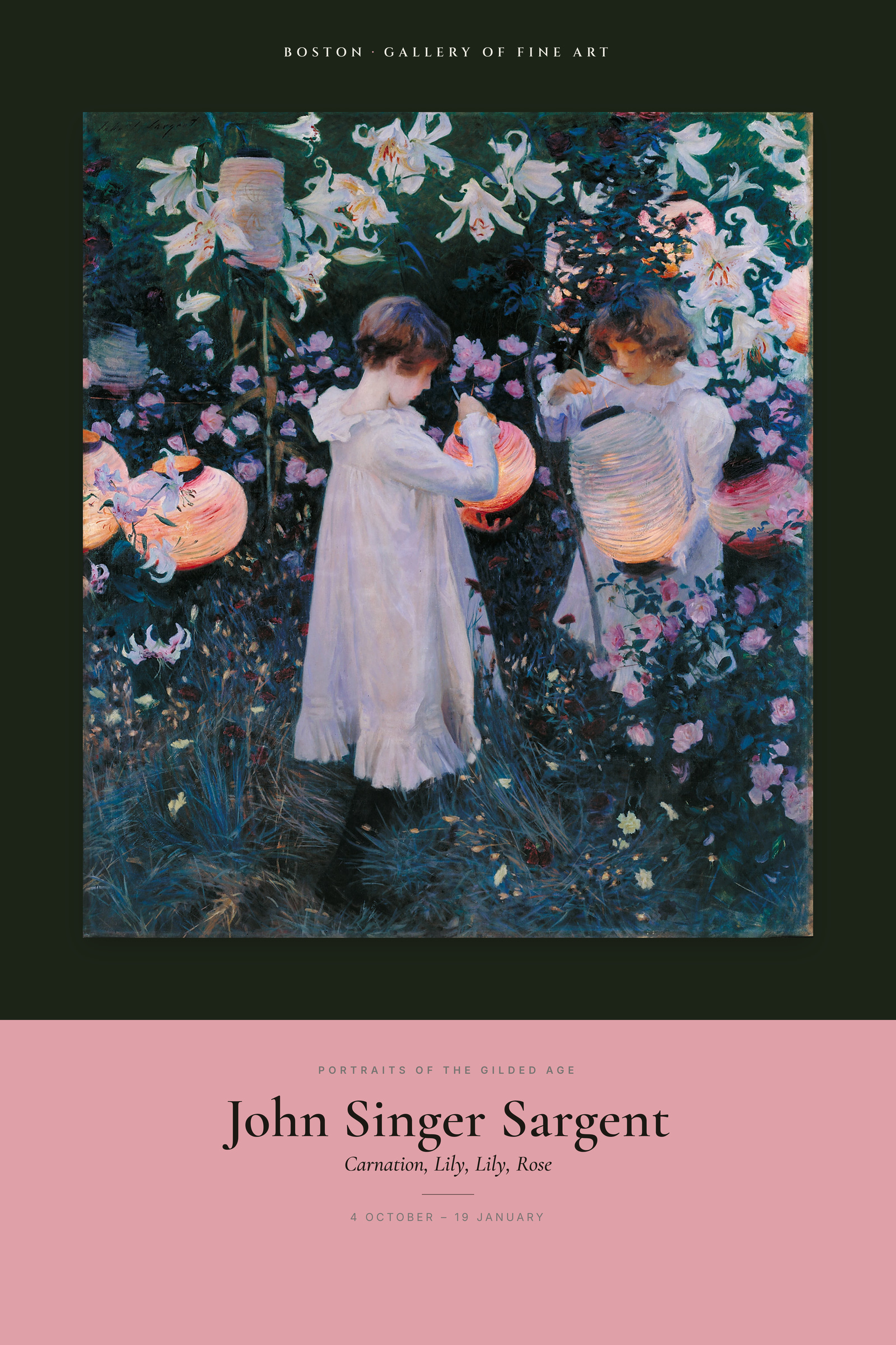 Carnation, Lily, Lily, Rose — Exhibition Poster