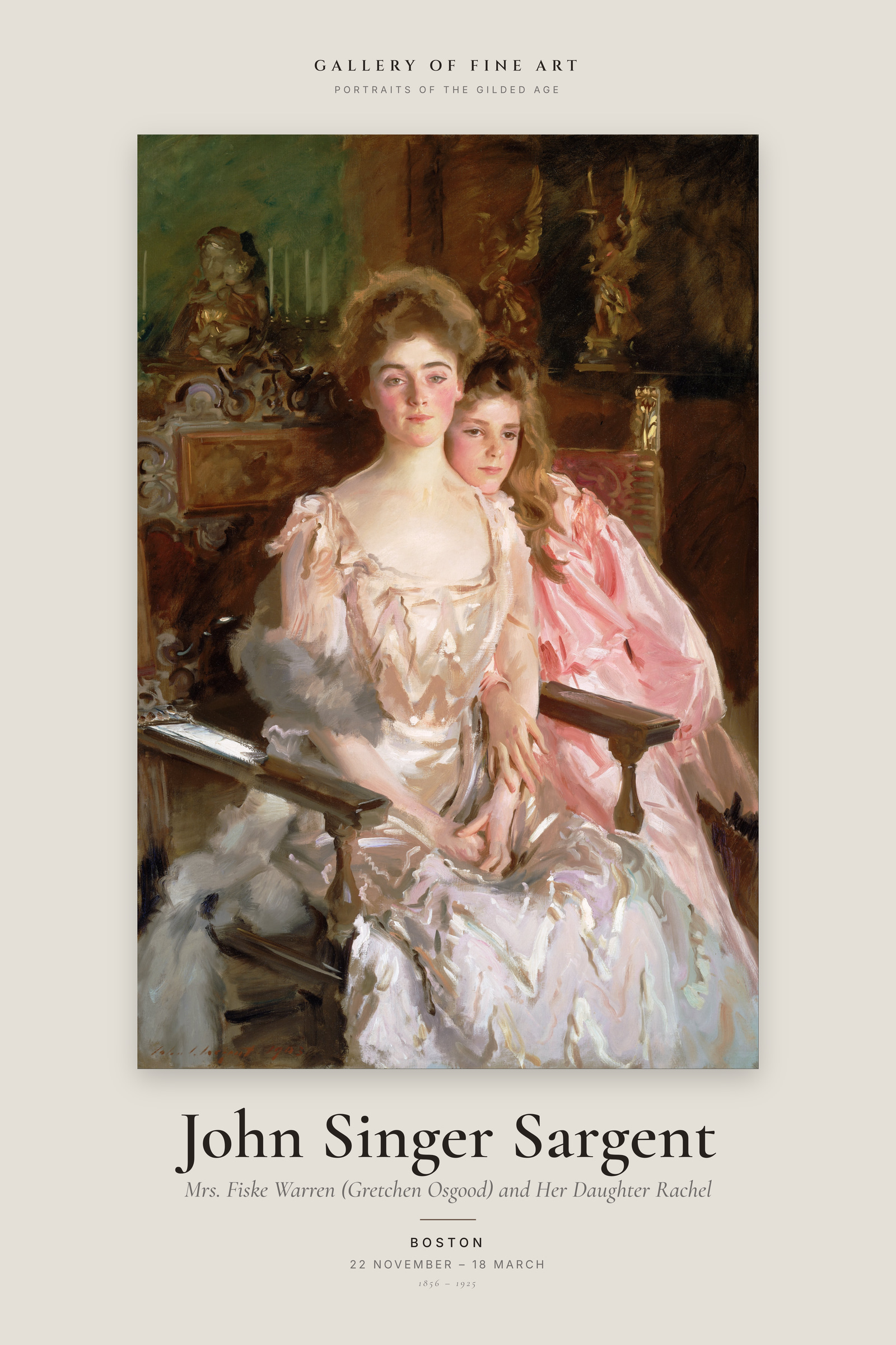 Mrs. Fiske Warren (Gretchen Osgood) and Her Daughter Rachel — Exhibition Poster