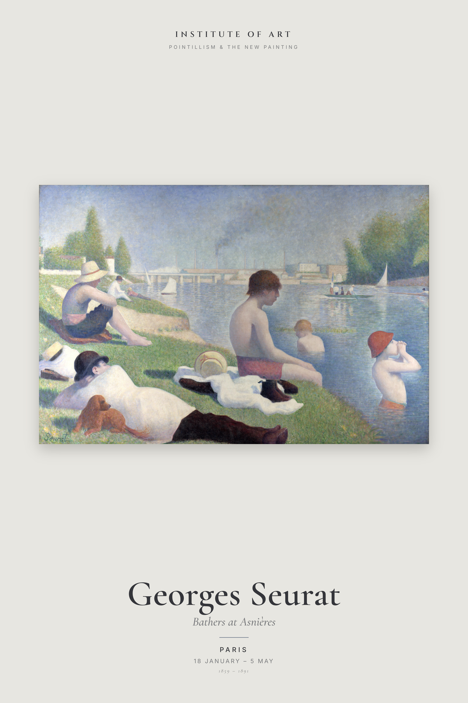 Bathers at Asnières — Exhibition Poster