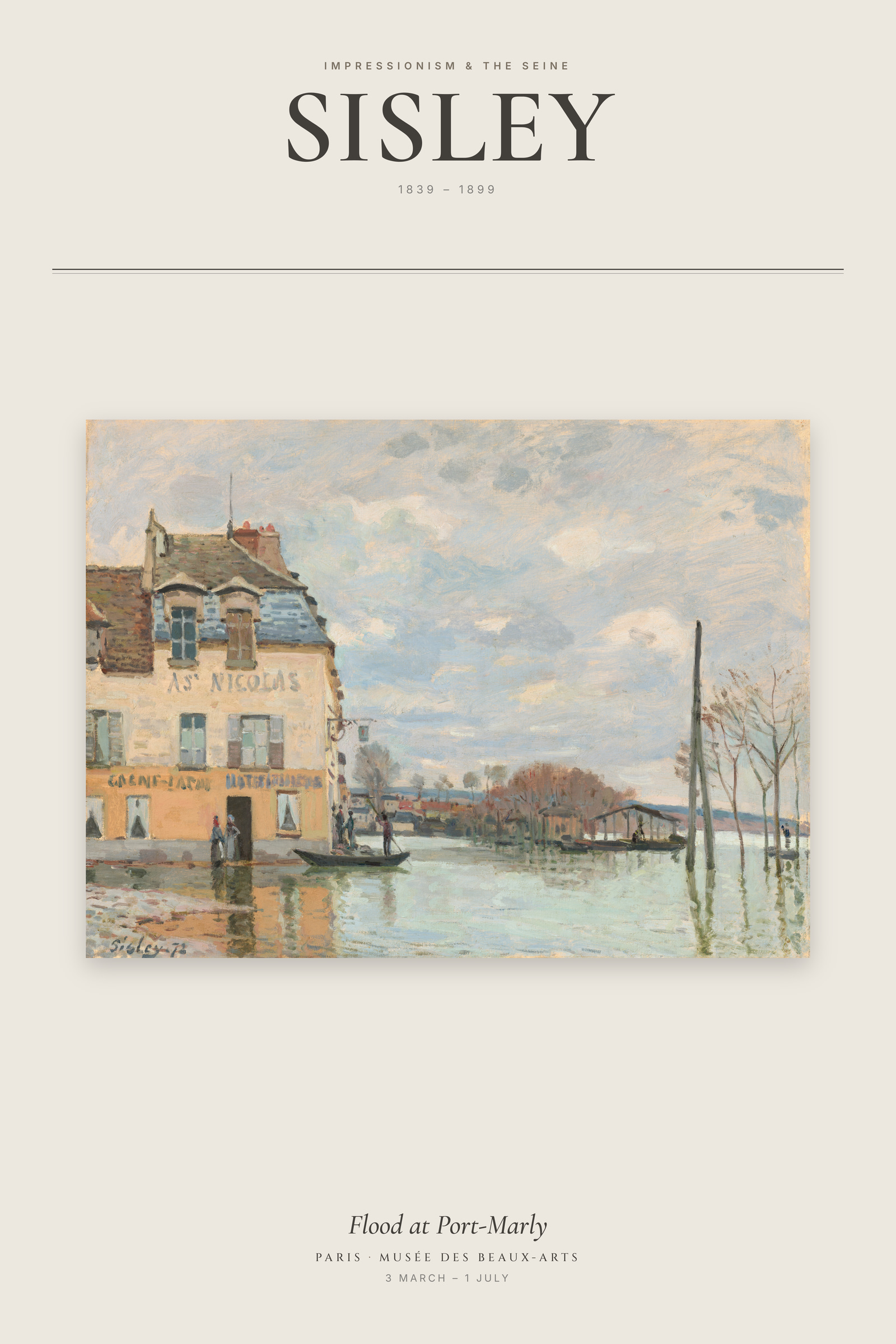 Flood at Port-Marly — Exhibition Poster