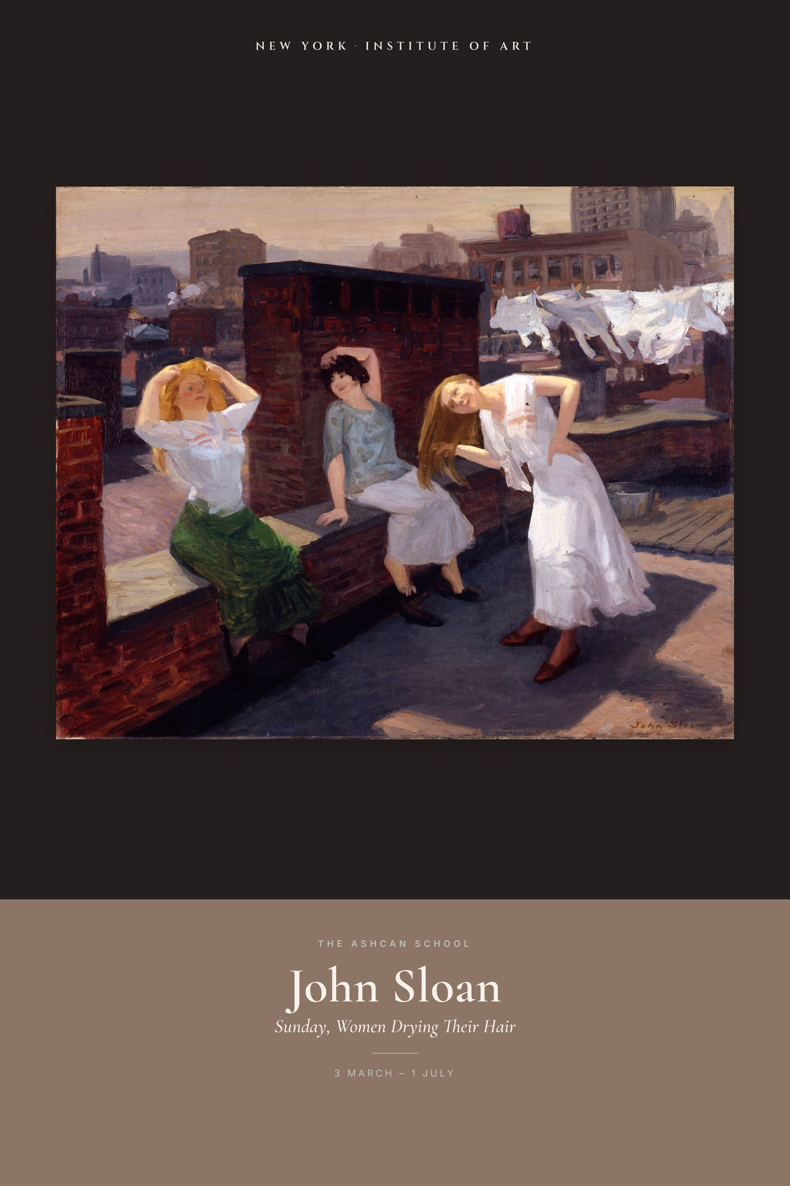 Sunday, Women Drying Their Hair — Exhibition Poster