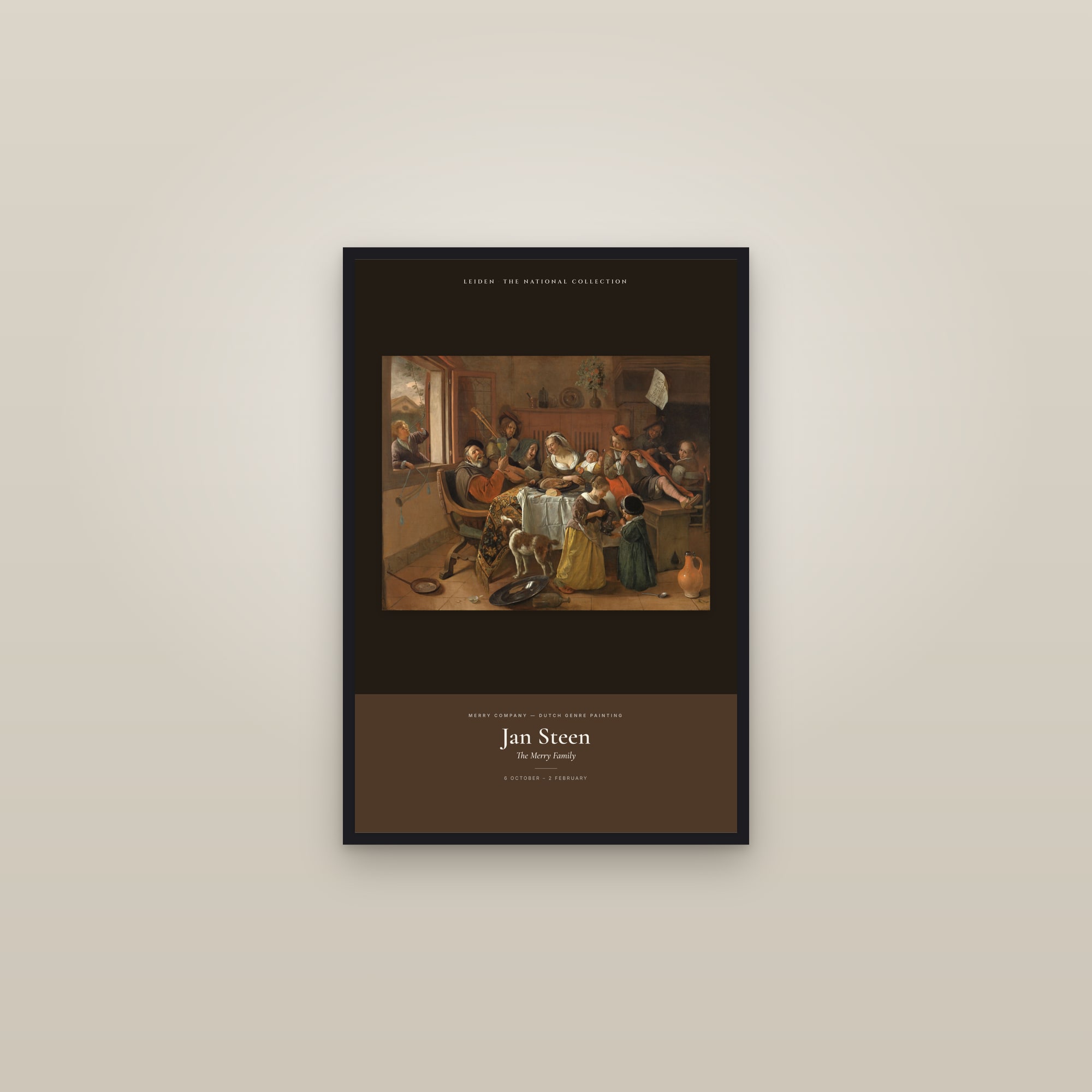 The Merry Family — Exhibition Poster — framed in a gallery setting