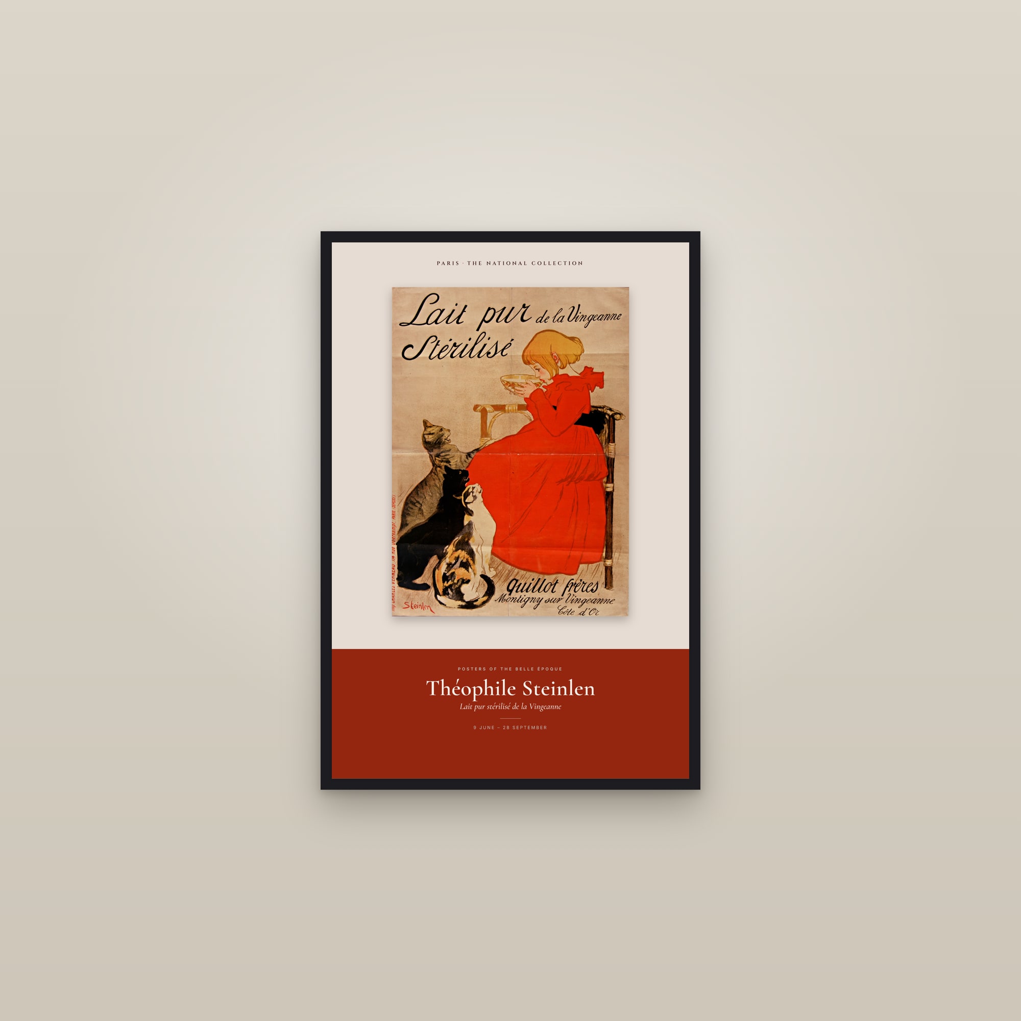 Lait pur stérilisé de la Vingeanne — Exhibition Poster — framed in a gallery setting