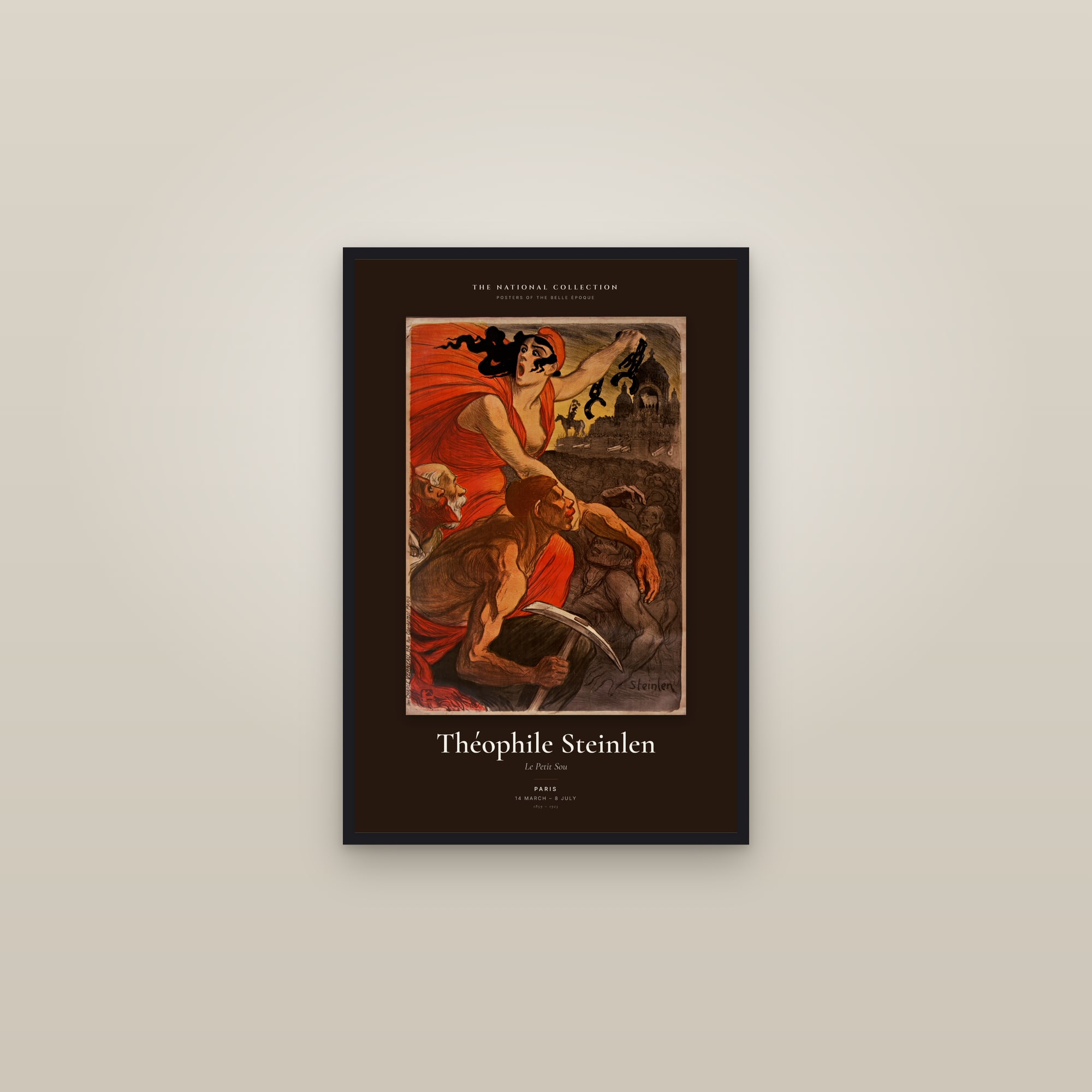 Le Petit Sou — Exhibition Poster — framed in a gallery setting