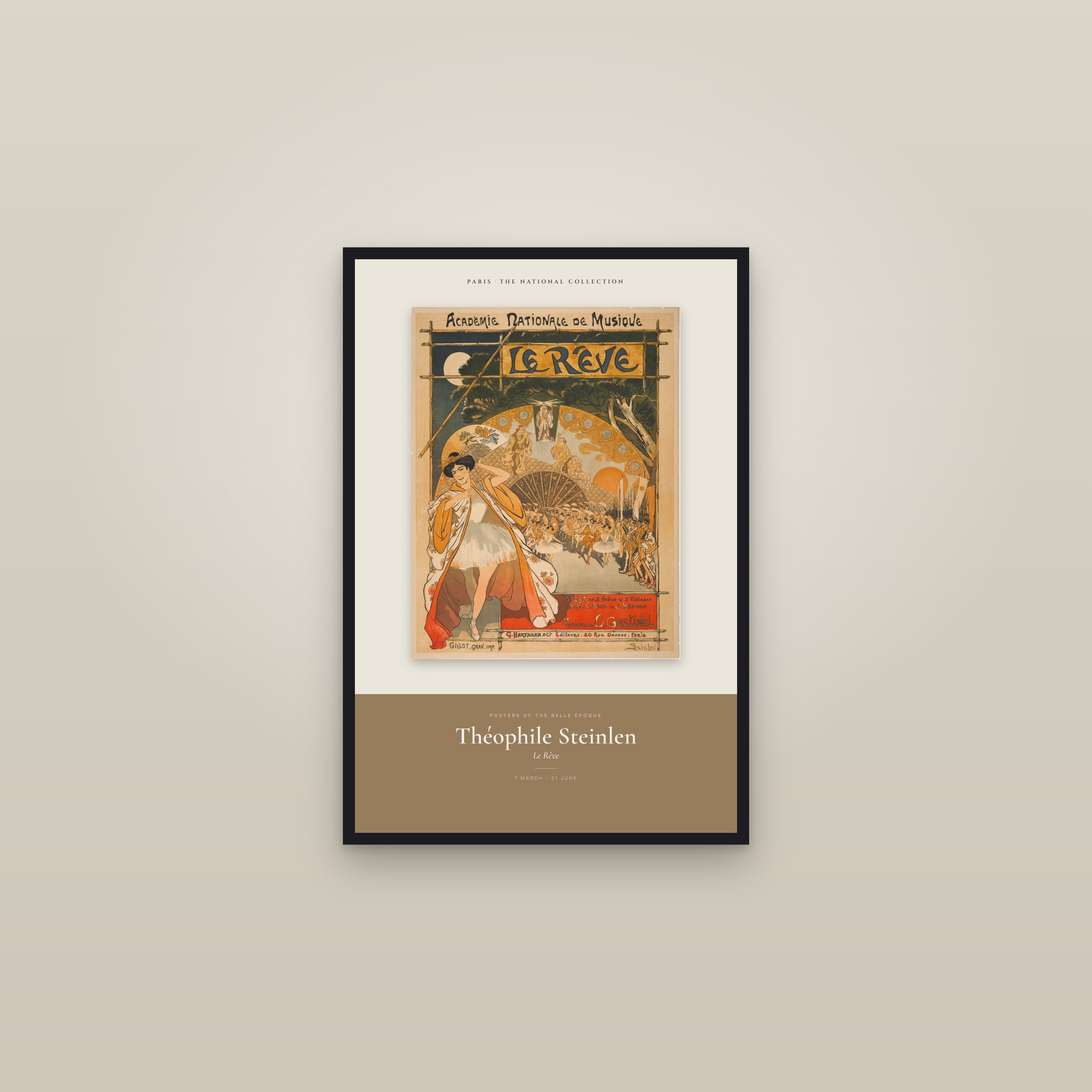 Le Rêve — Exhibition Poster — framed in a gallery setting