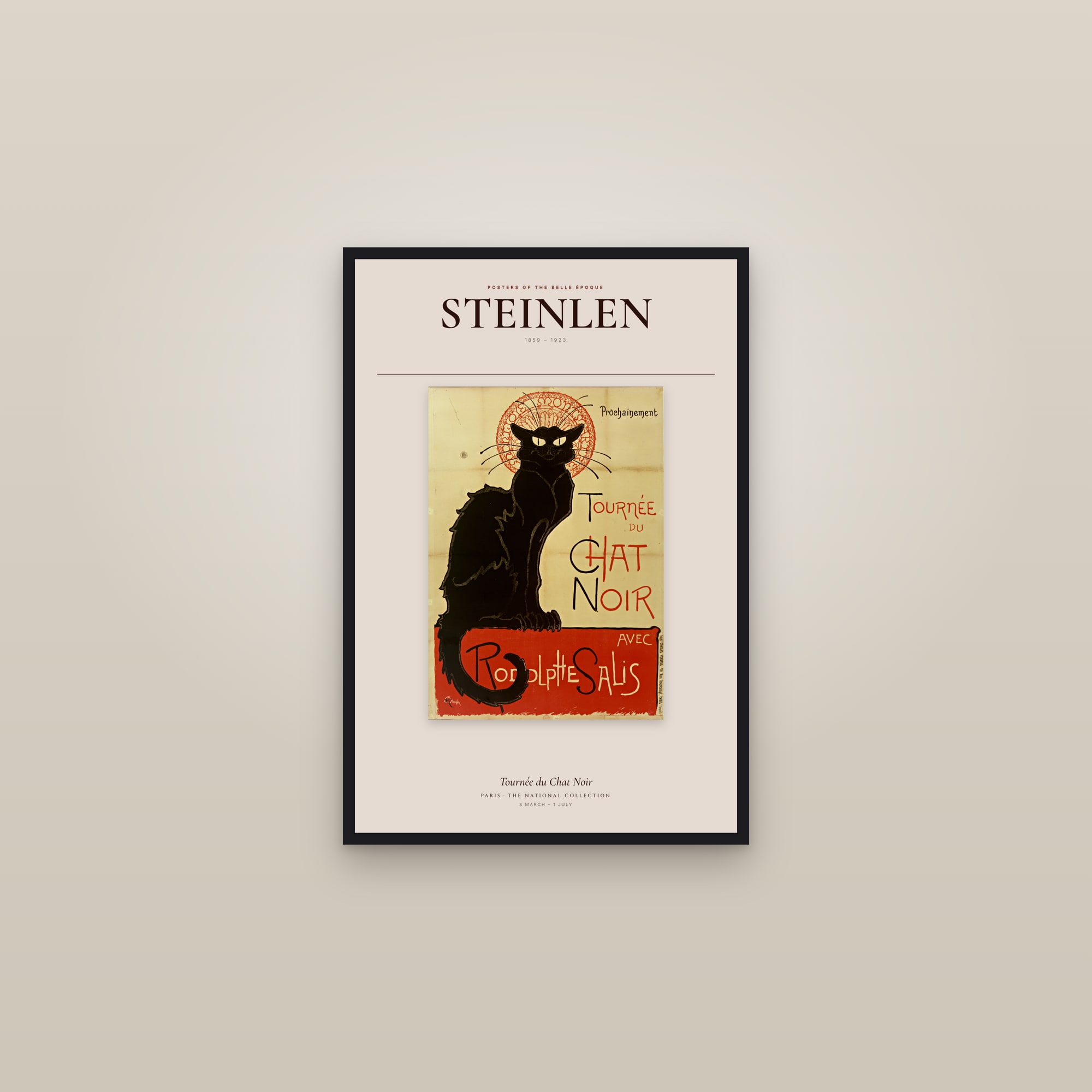 Tournée du Chat Noir — Exhibition Poster — framed in a gallery setting