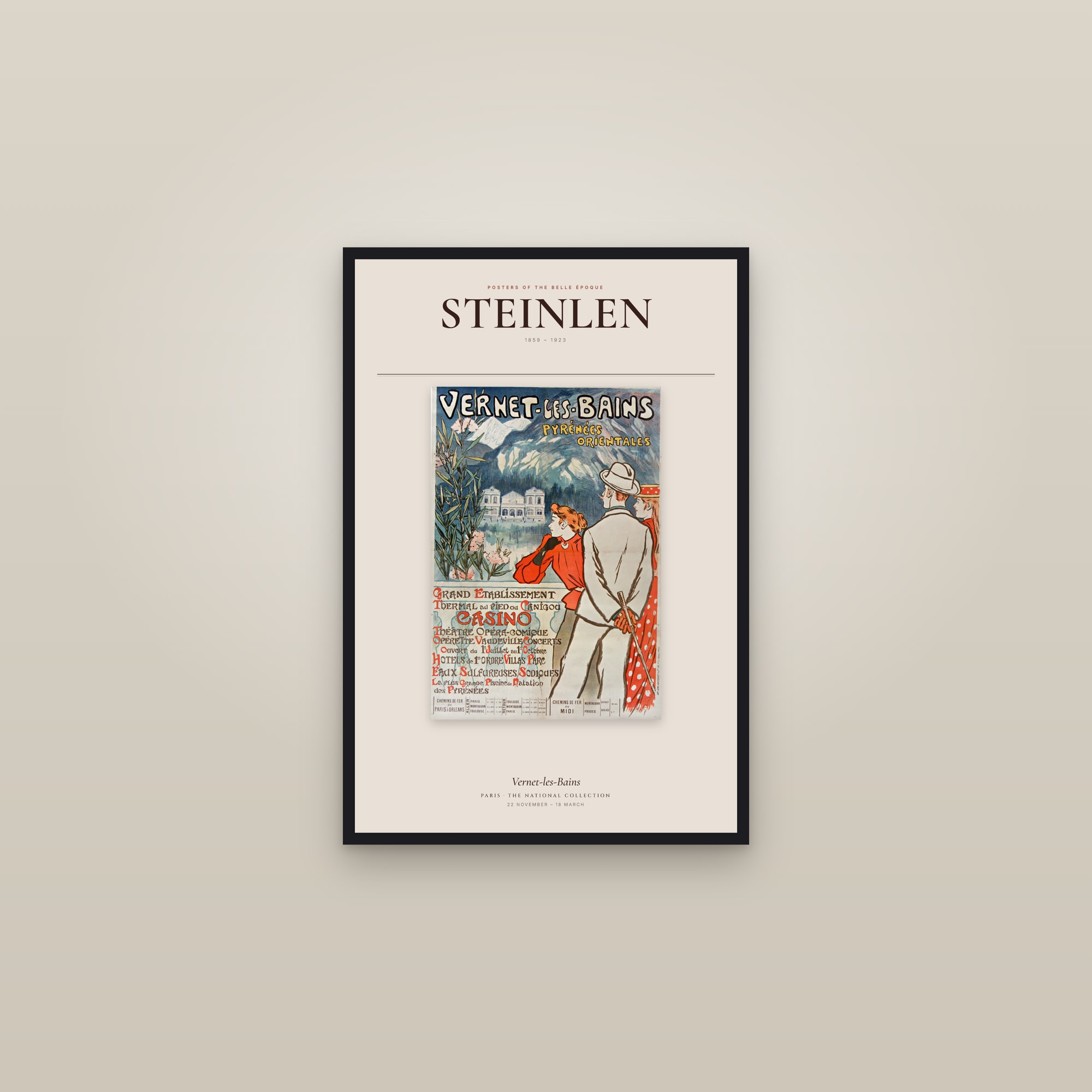 Vernet-les-Bains — Exhibition Poster — framed in a gallery setting