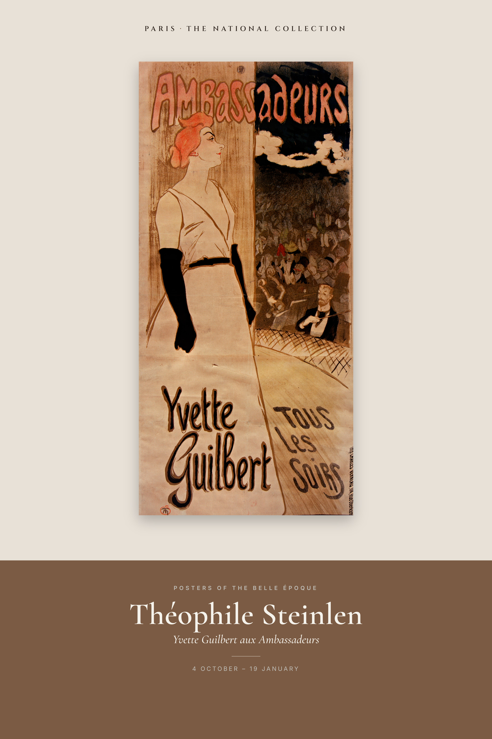 Yvette Guilbert aux Ambassadeurs — Exhibition Poster