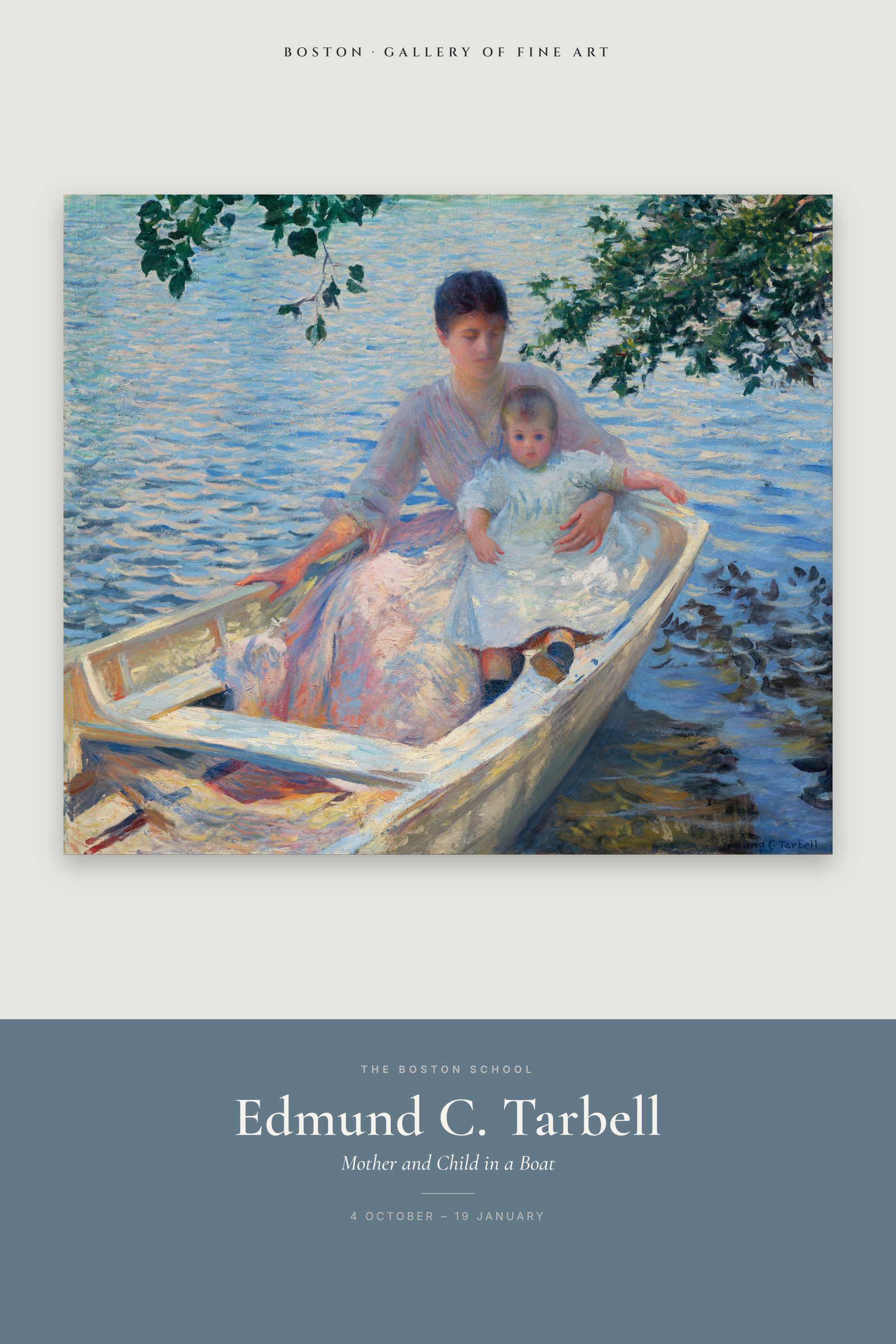 Mother and Child in a Boat — Exhibition Poster