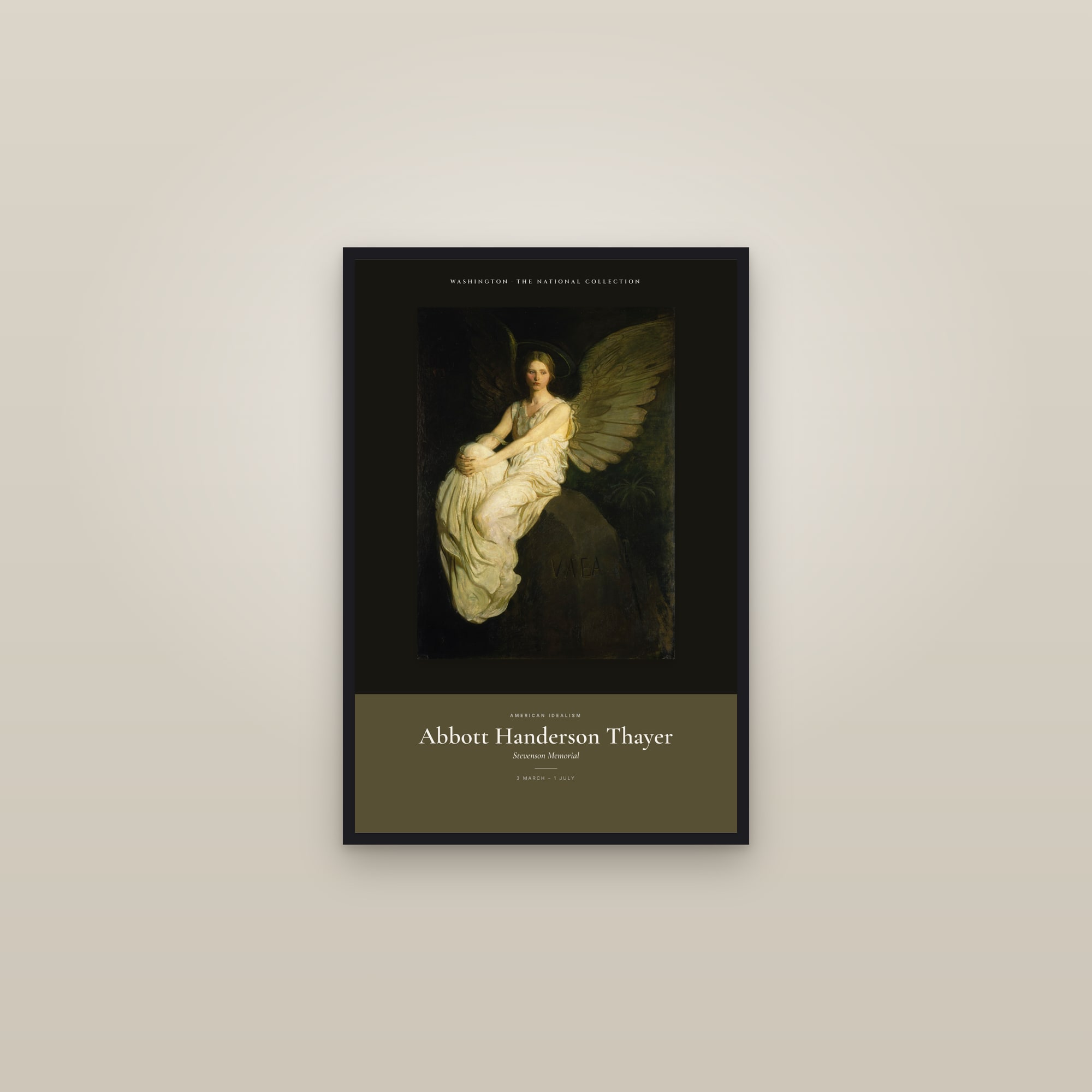 Stevenson Memorial — Exhibition Poster — framed in a gallery setting