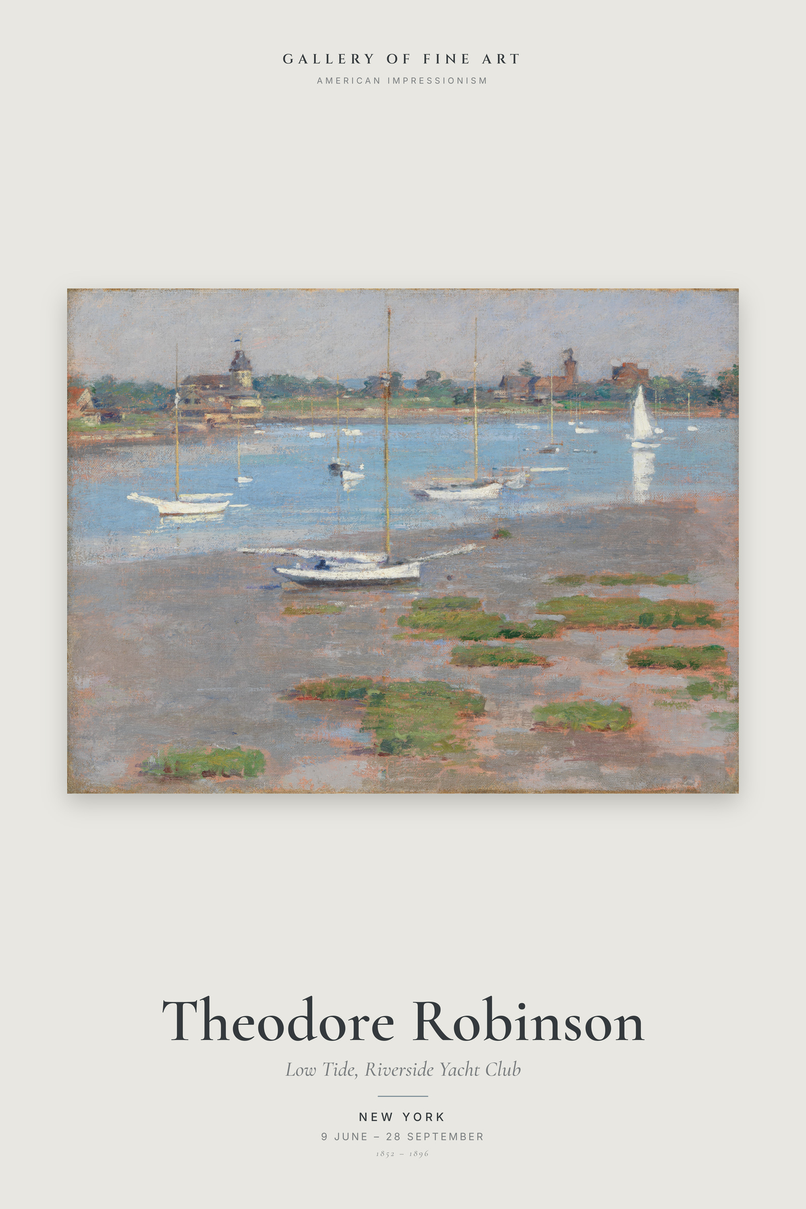Low Tide, Riverside Yacht Club — Exhibition Poster