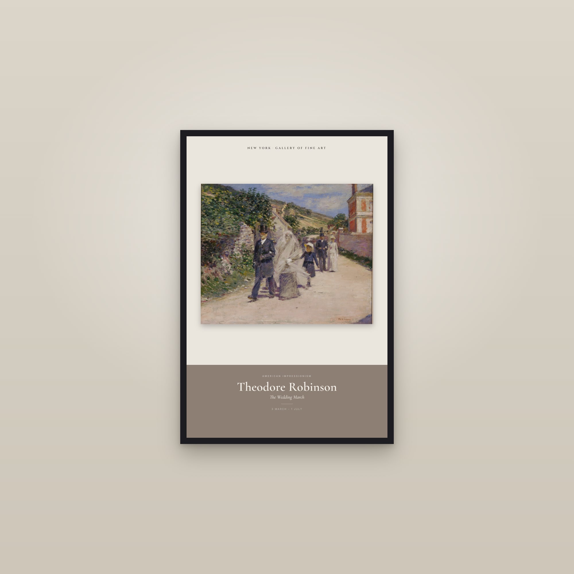 The Wedding March — Exhibition Poster — framed in a gallery setting