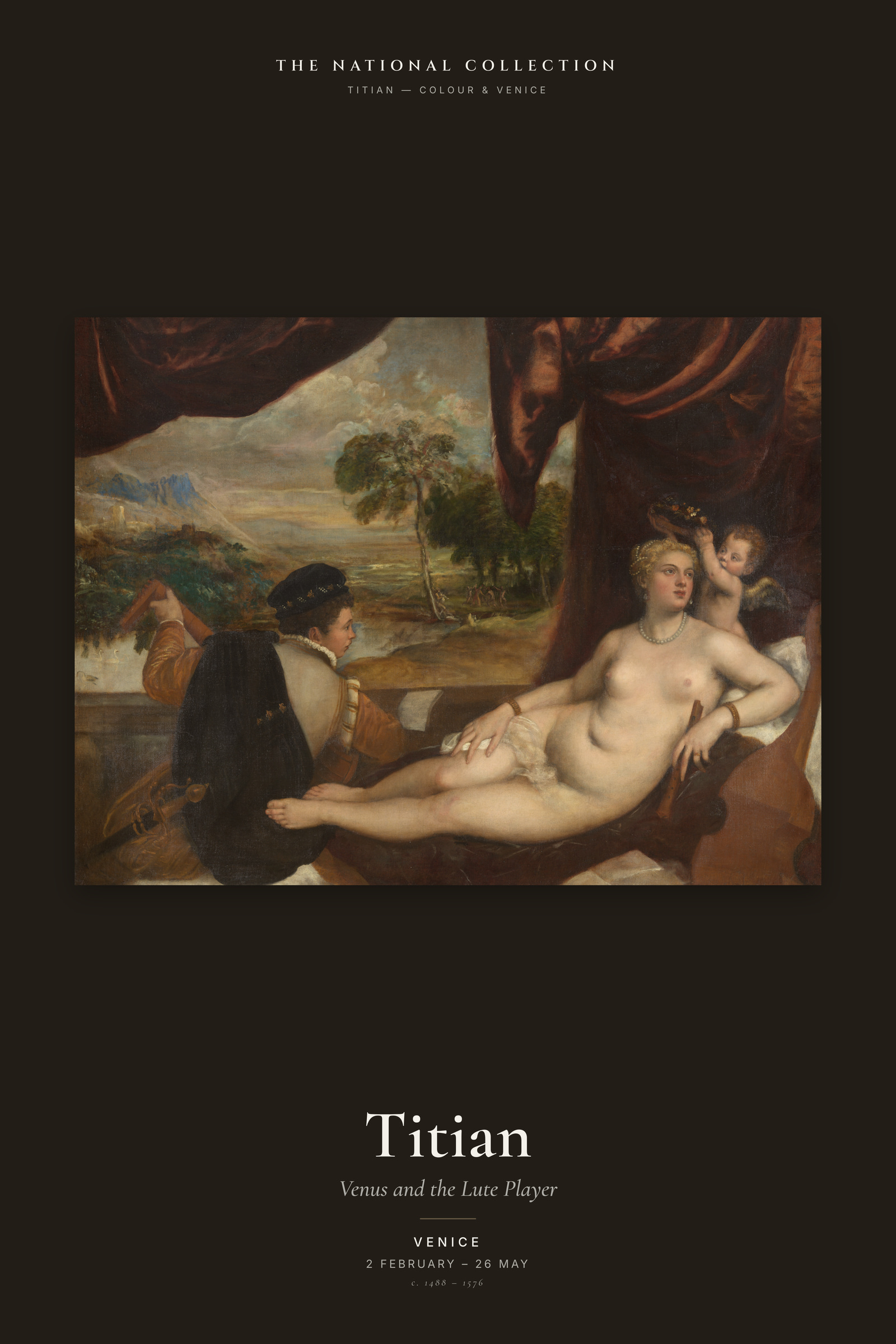 Venus and the Lute Player — Exhibition Poster