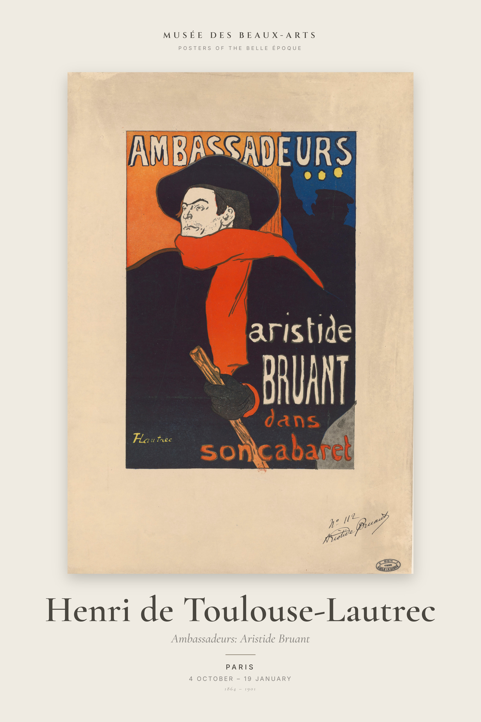 Ambassadeurs: Aristide Bruant — Exhibition Poster
