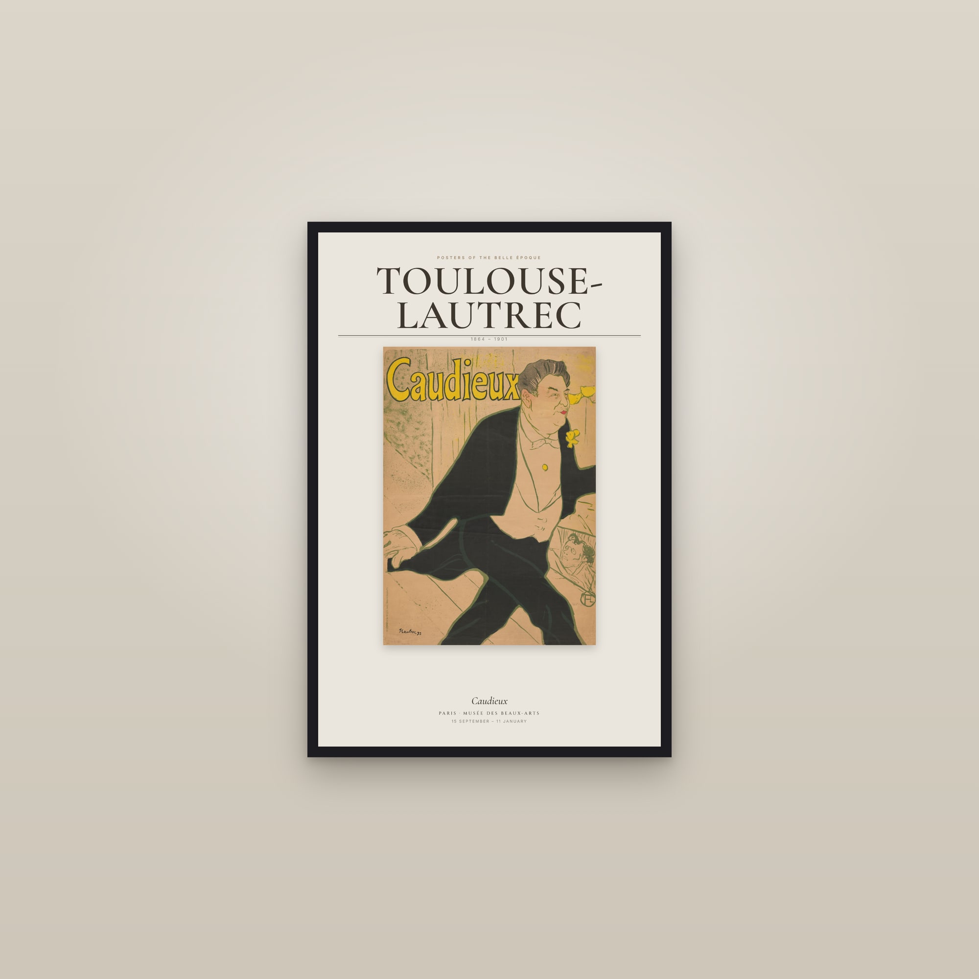 Caudieux — Exhibition Poster — framed in a gallery setting