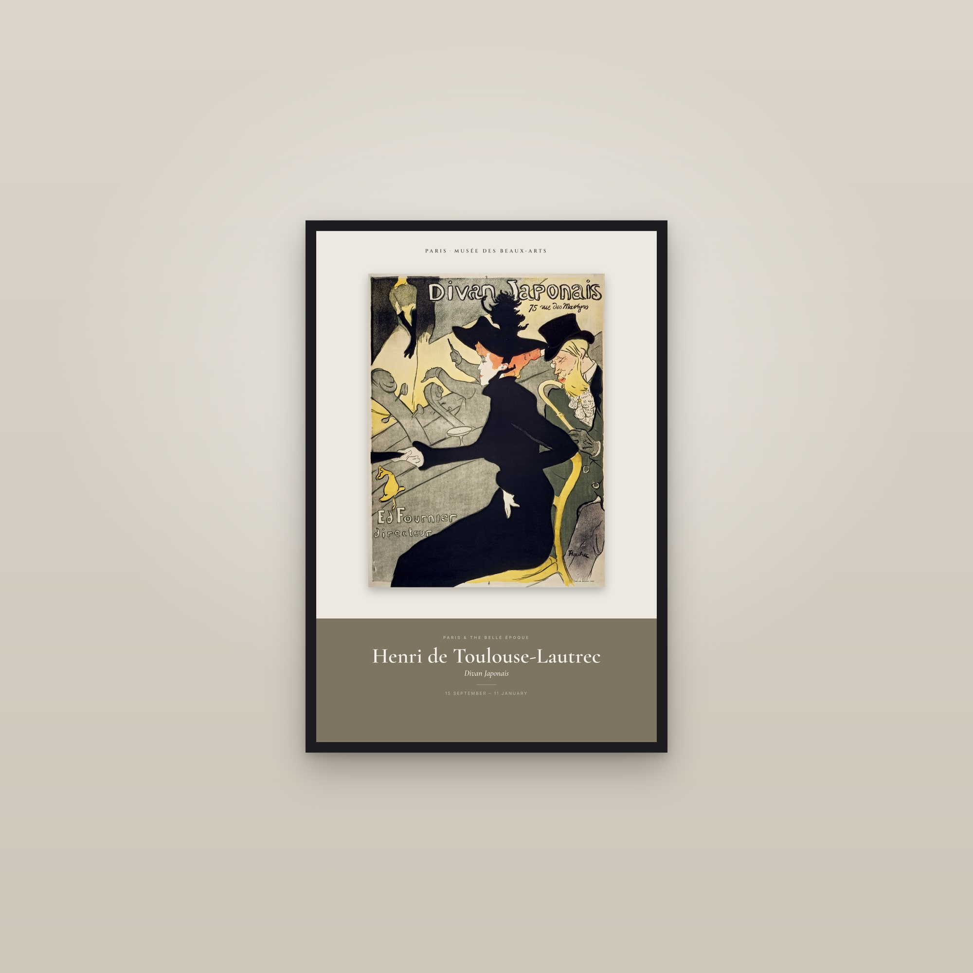 Divan Japonais — Exhibition Poster — framed in a gallery setting