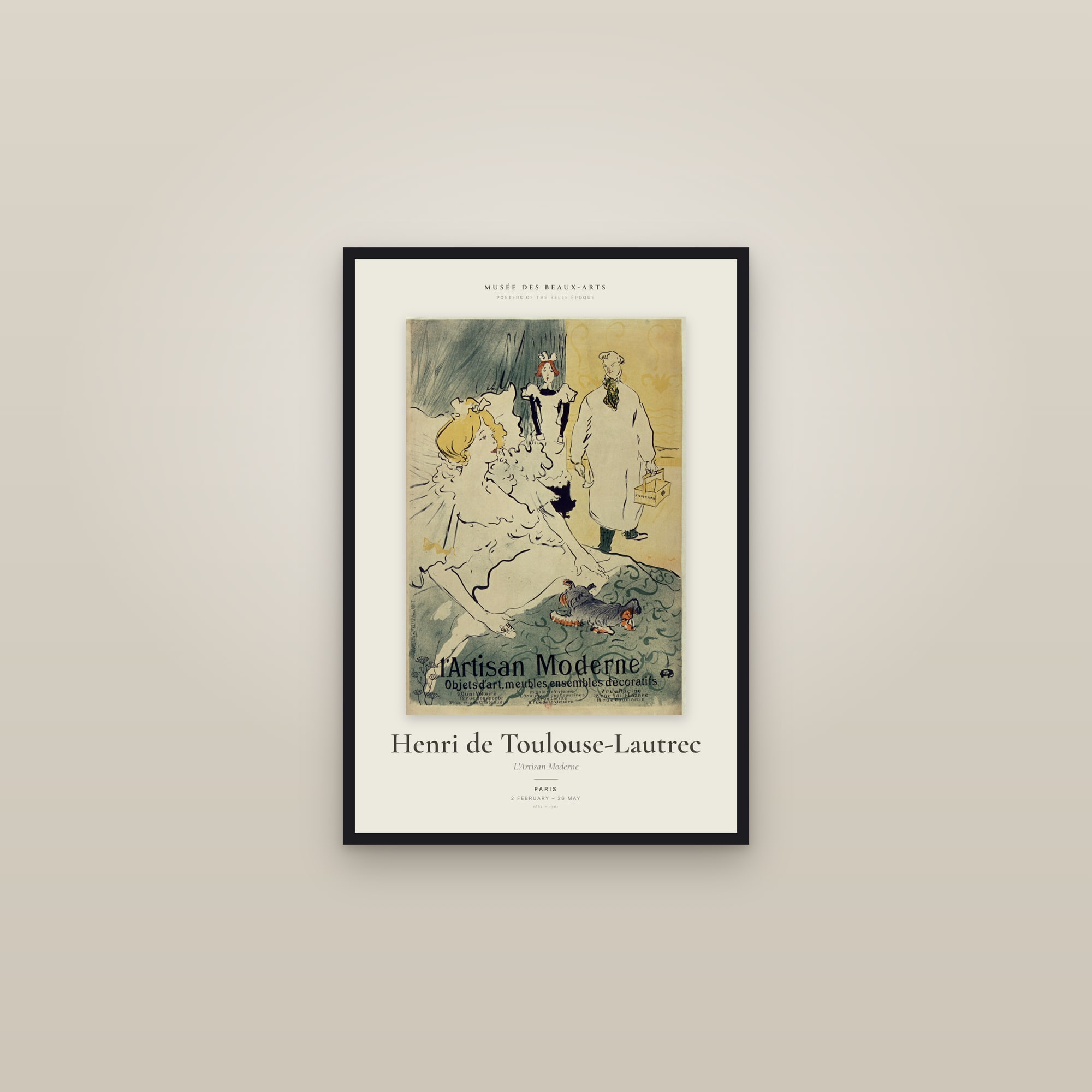 L'Artisan Moderne — Exhibition Poster — framed in a gallery setting
