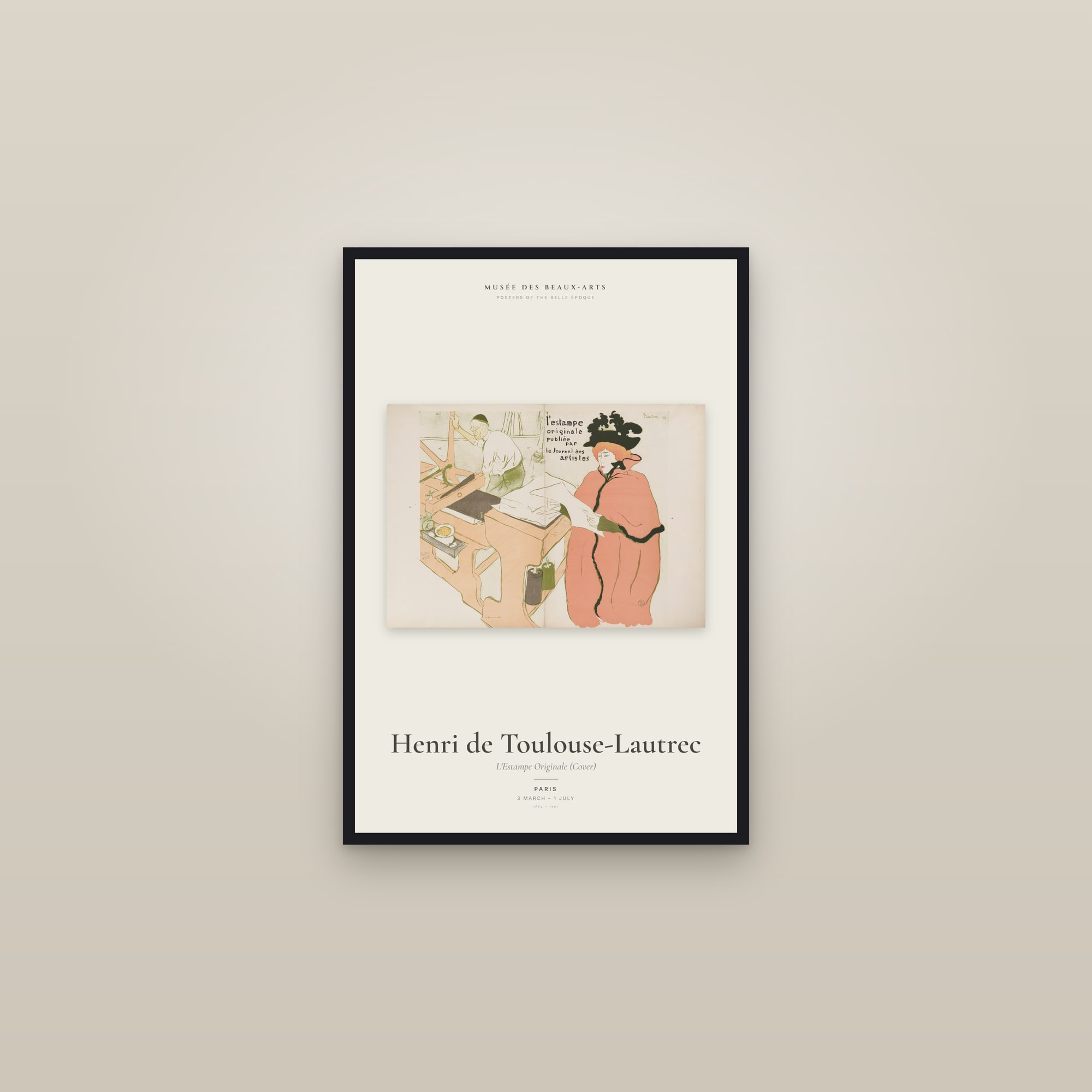 L'Estampe Originale (Cover) — Exhibition Poster — framed in a gallery setting